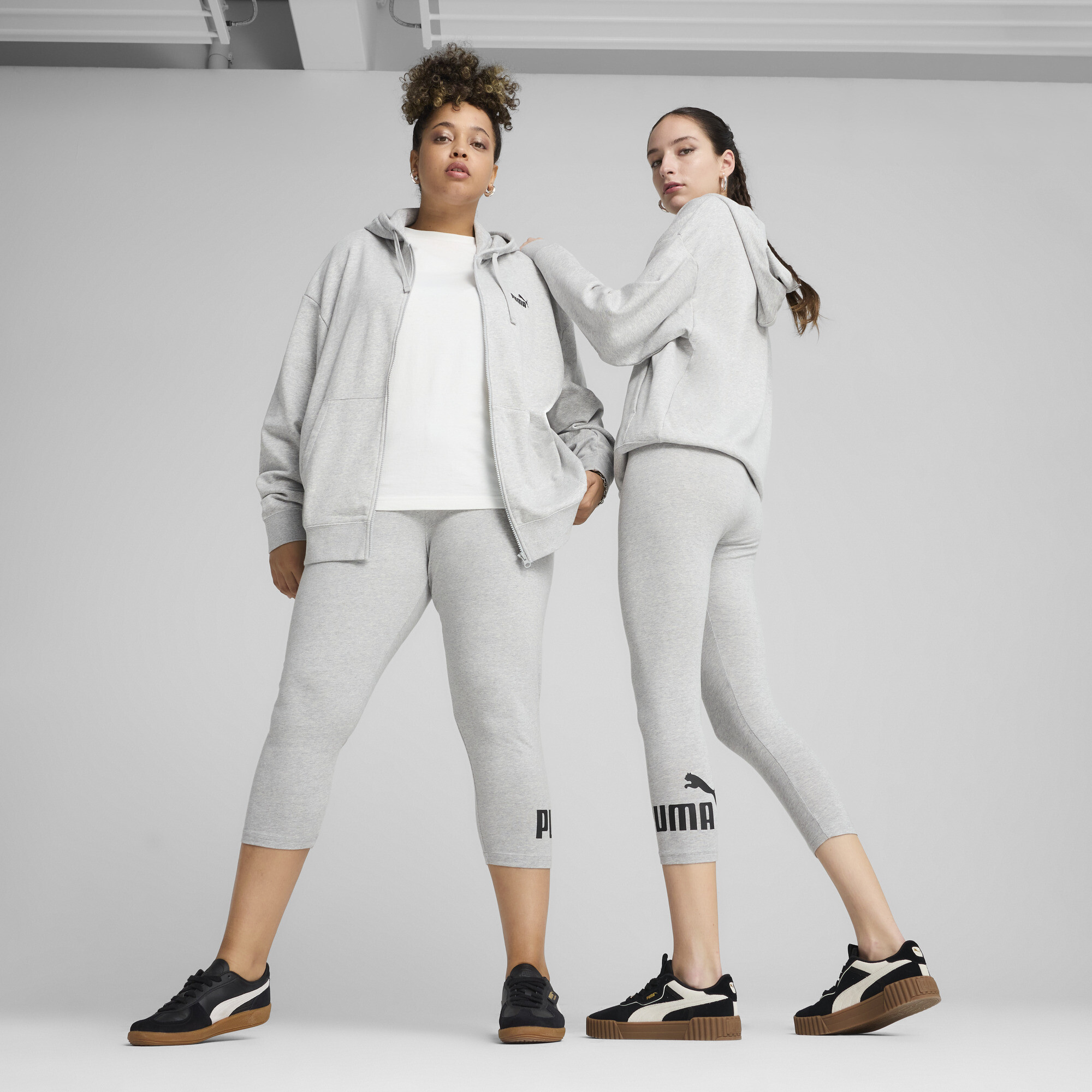 Puma ESS No. 1 Logo 3/4 Leggings Damen | Mit Logo Print | Light Gray Heather | Größe: XL