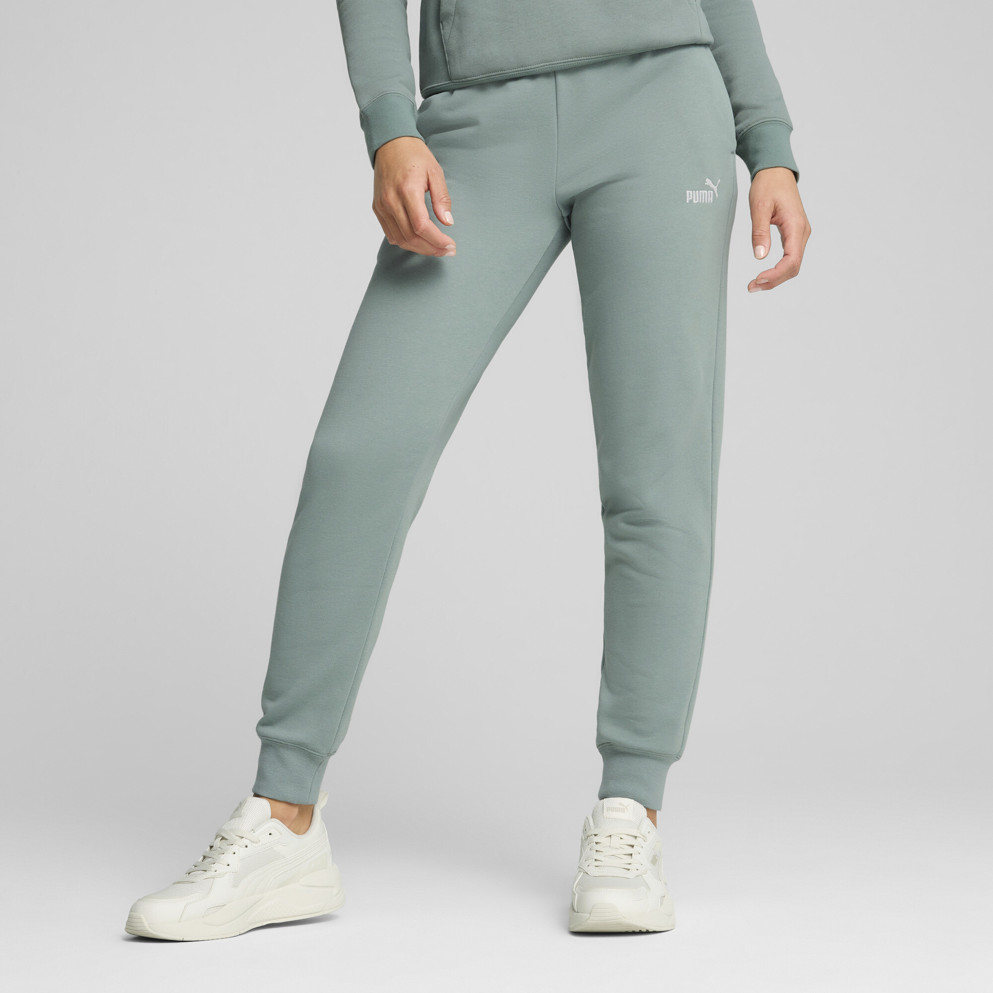 Puma ESS Small No. 1 Logo Jogginghose Damen | Mit Plain | Green Moon | Größe: XS