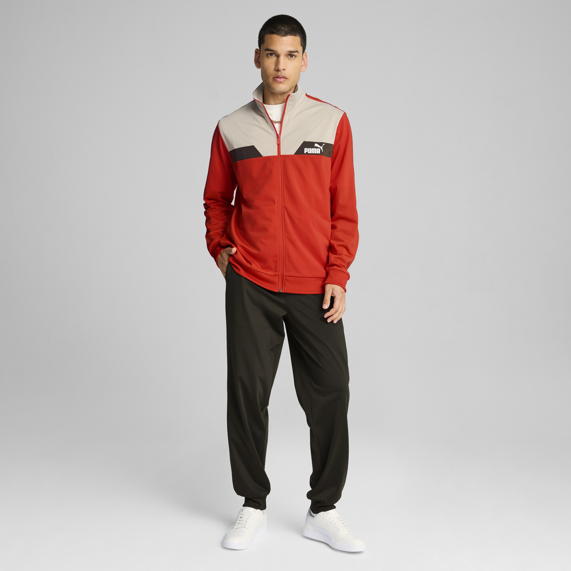 Men's Puma POWER Tracksuit, Red, Size M, Clothing