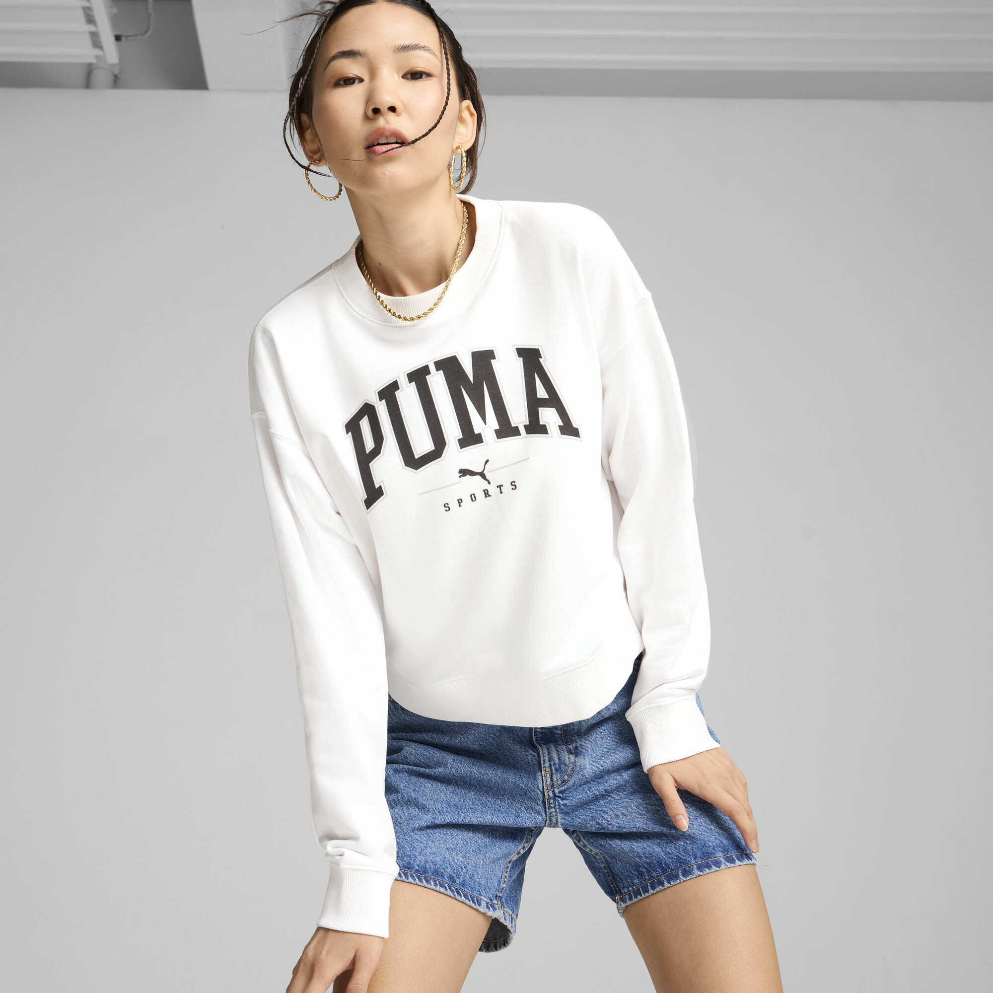 PUMA SQUAD Crewneck Sweatshirt Women Crews Hoodies PUMA