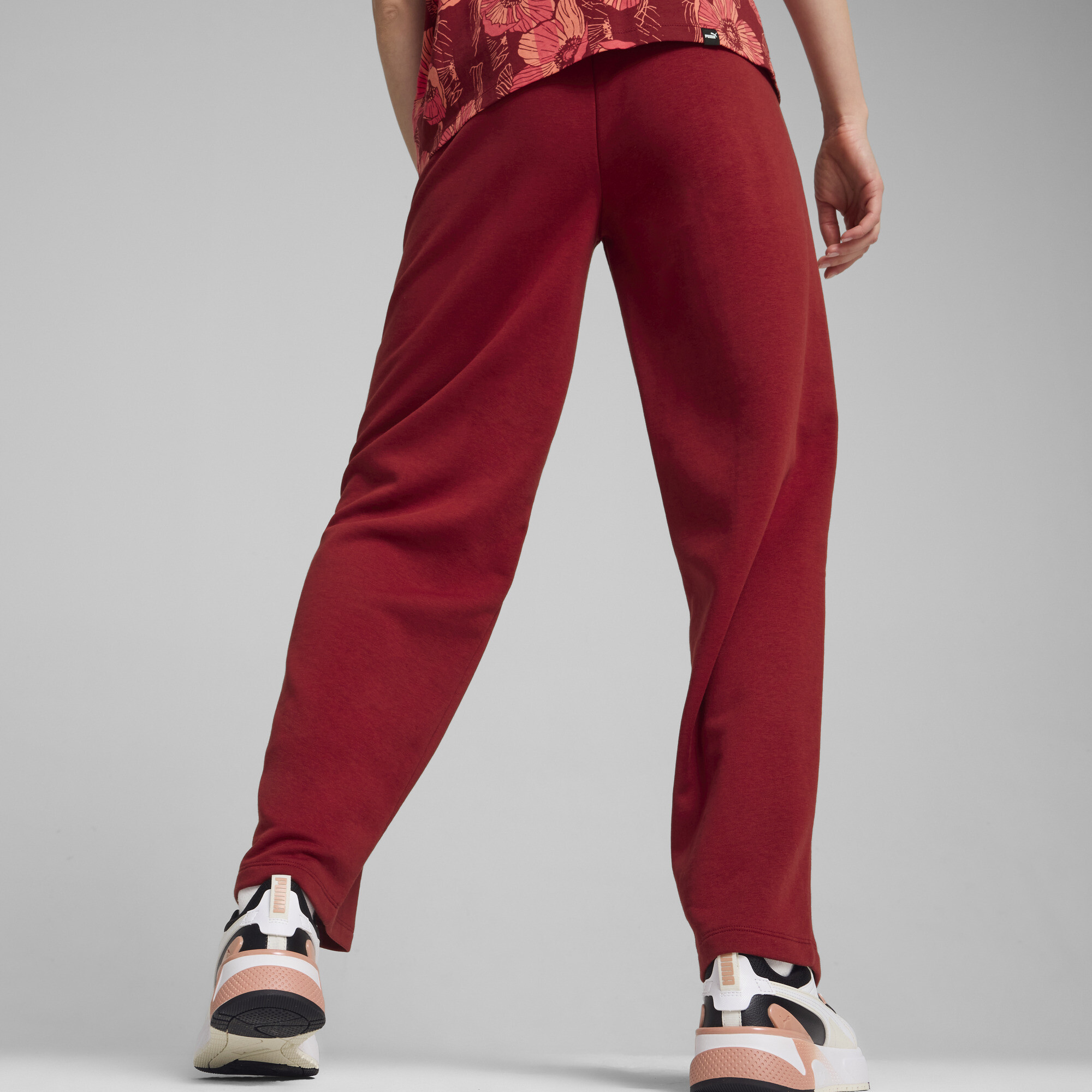 Women's PUMA ESS+ CLASS ACT Pants Women In Red, Size Small, Cotton