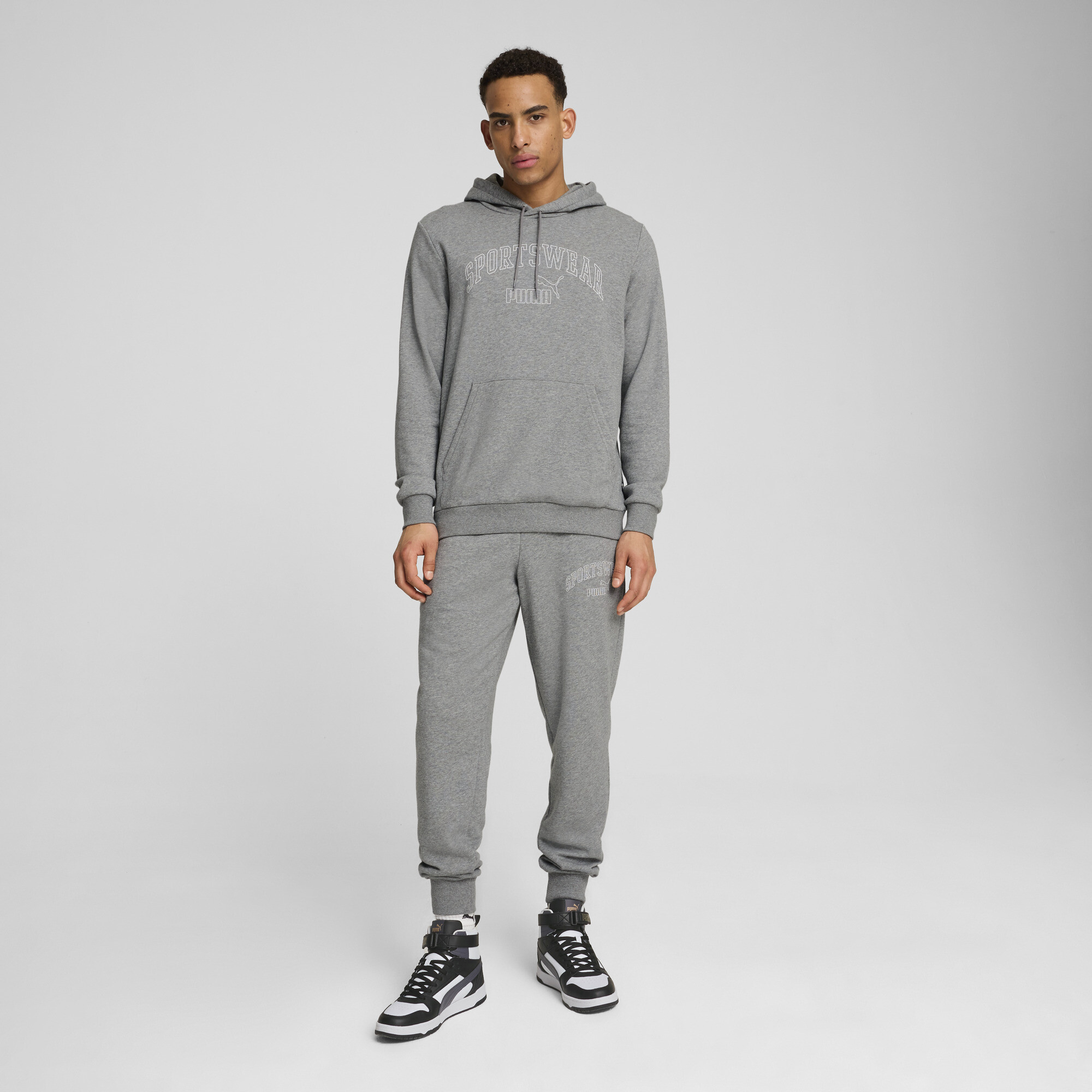 Men's Puma ESS+ LOGO LAB Hoodie, Gray, Size M, Men