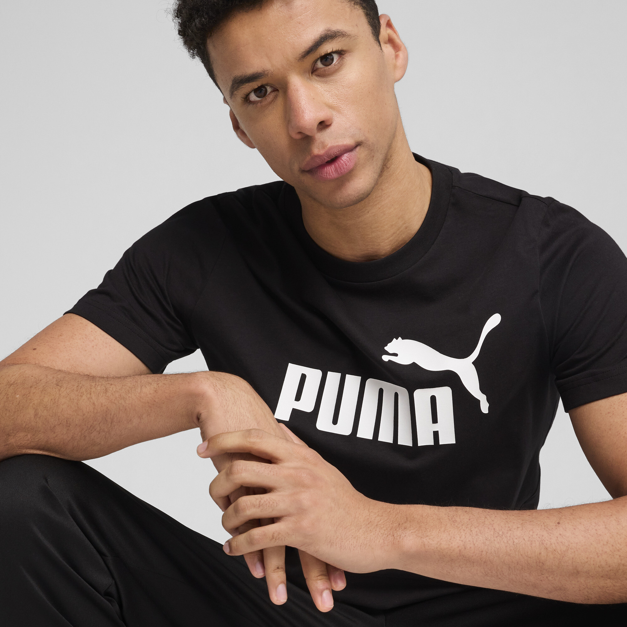 Men's PUMA Essentials No. 1 Logo T-Shirt Men In Black, Size Small, Cotton