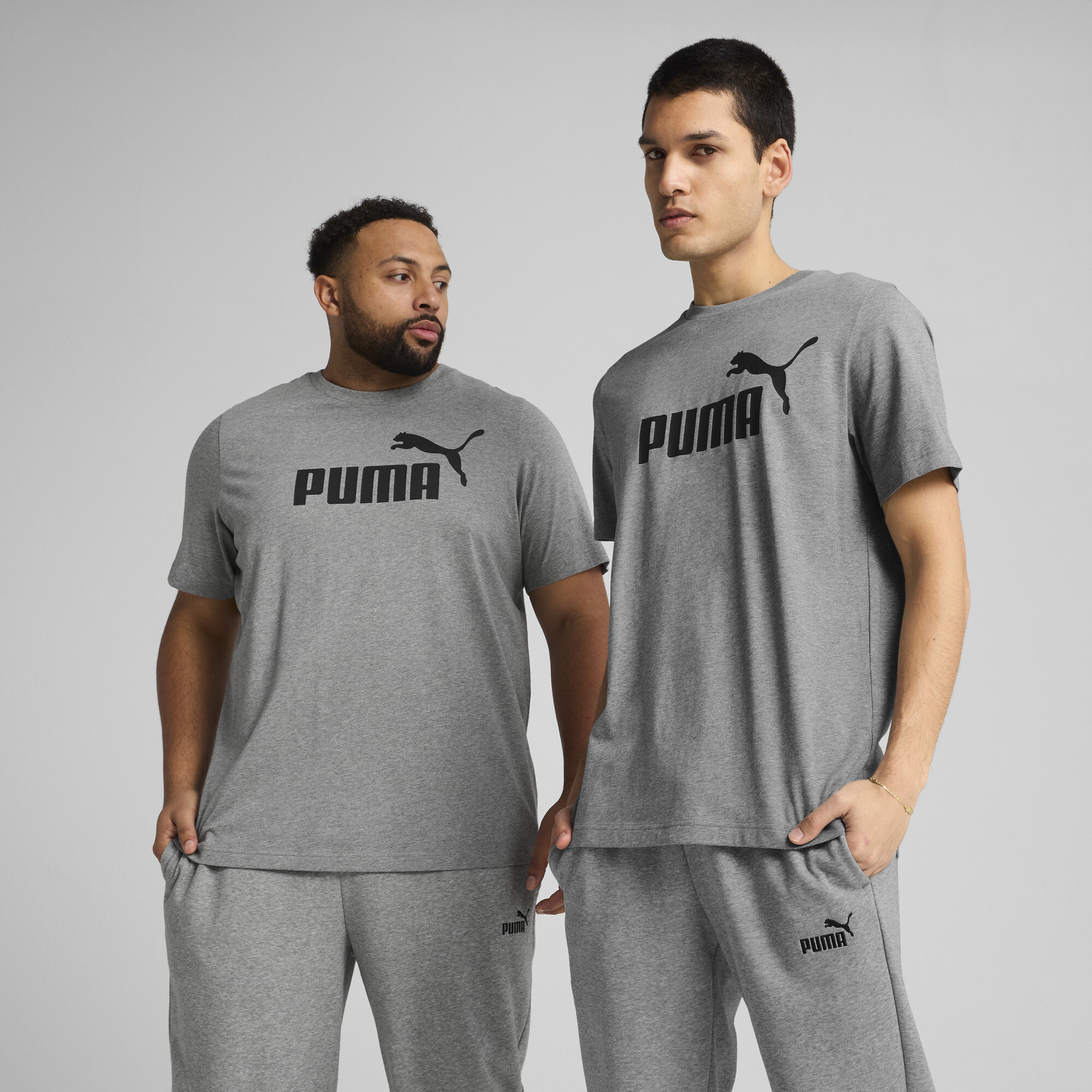 Puma Essentials No. 1 Logo T-Shirt Herren | Mit Marl | Medium Gray Heather | Größe: XS