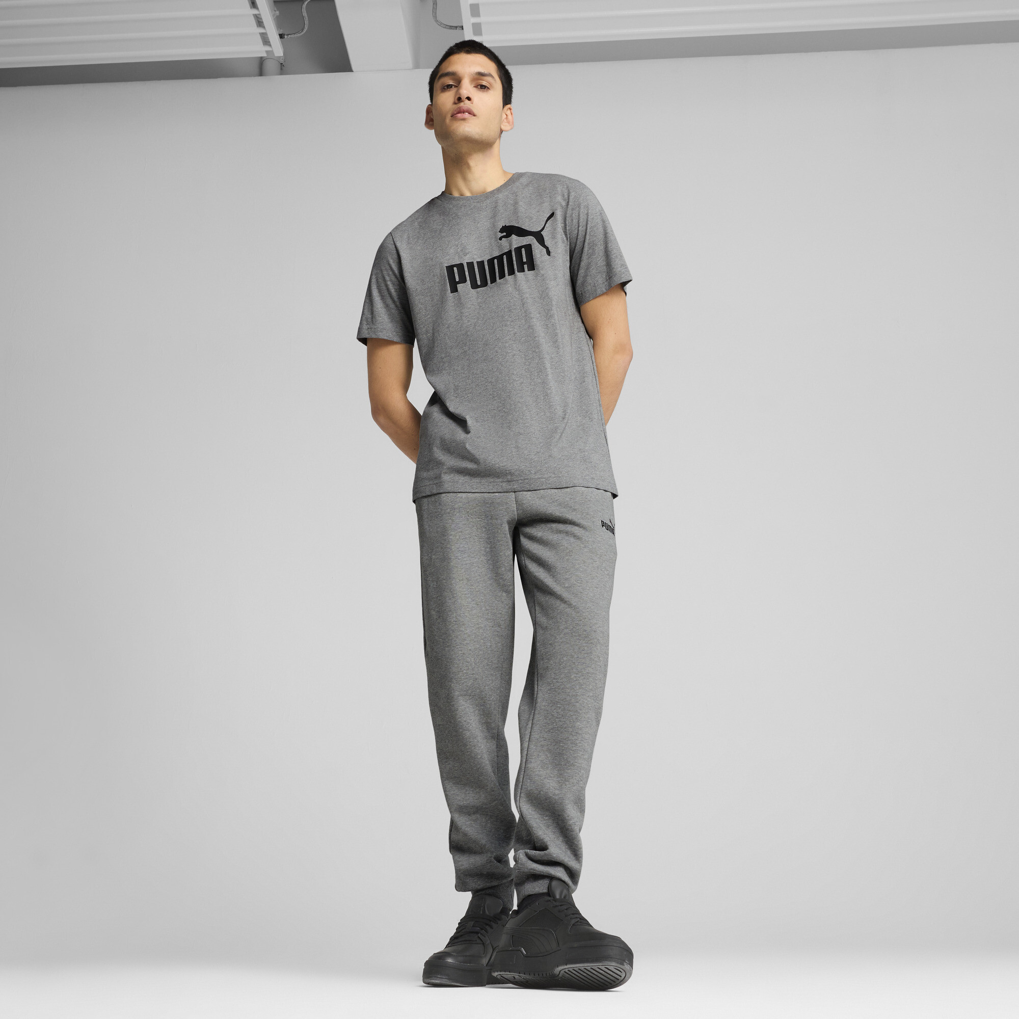 PUMA Essentials No. 1-logo T-shirt voor Heren, Grijs, Maat L thumbnail 6