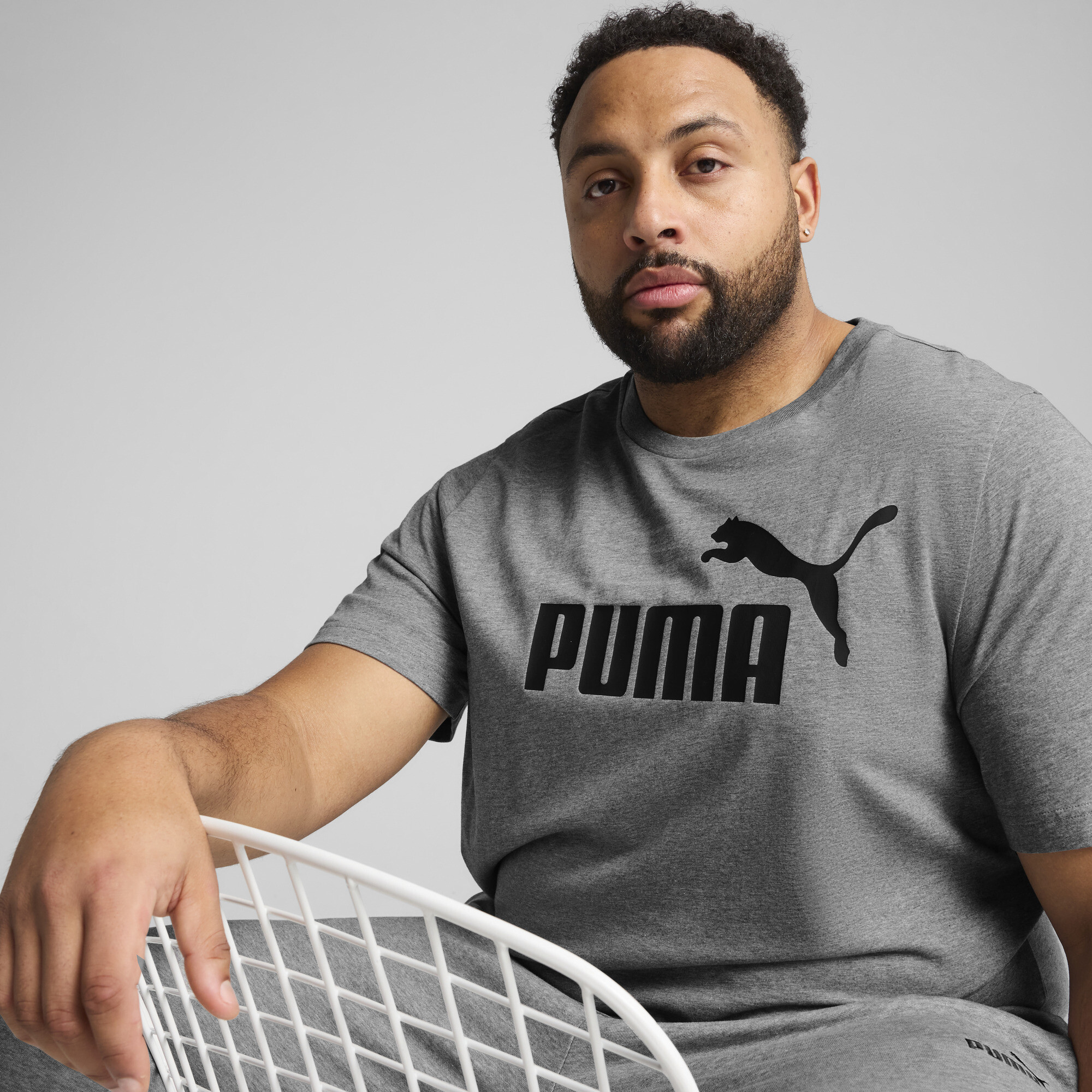 PUMA Essentials No. 1-logo T-shirt voor Heren, Grijs, Maat L thumbnail 4