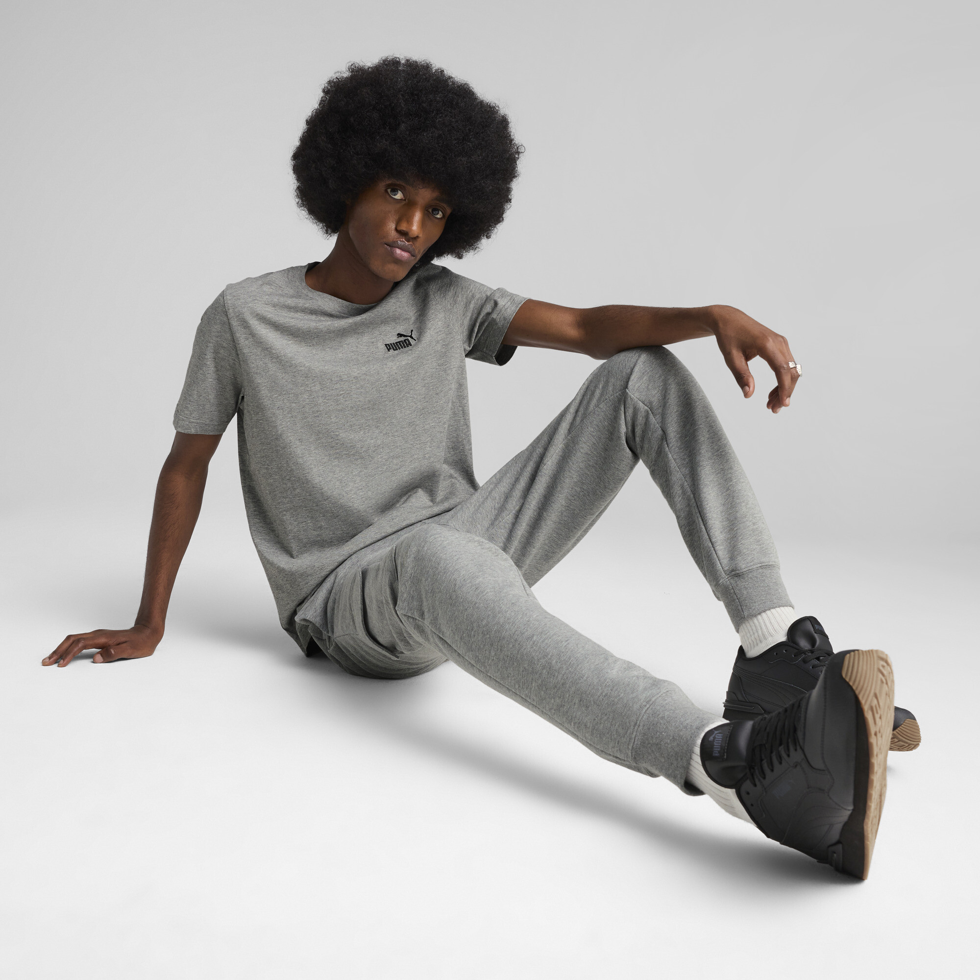 PUMA Essentials No. 1-logo T-shirt voor Heren, Grijs, Maat M thumbnail 4