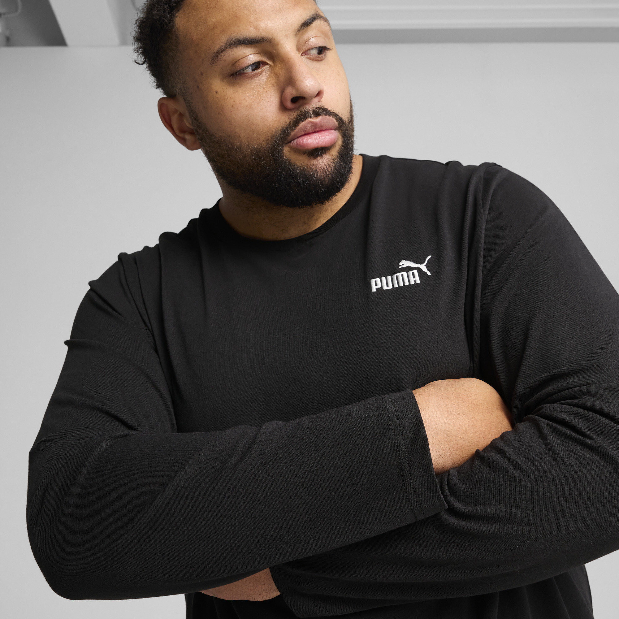 PUMA Essentials No. 1-logo T-shirt met lange mouwen voor Heren, Zwart, Maat 3XL thumbnail 7