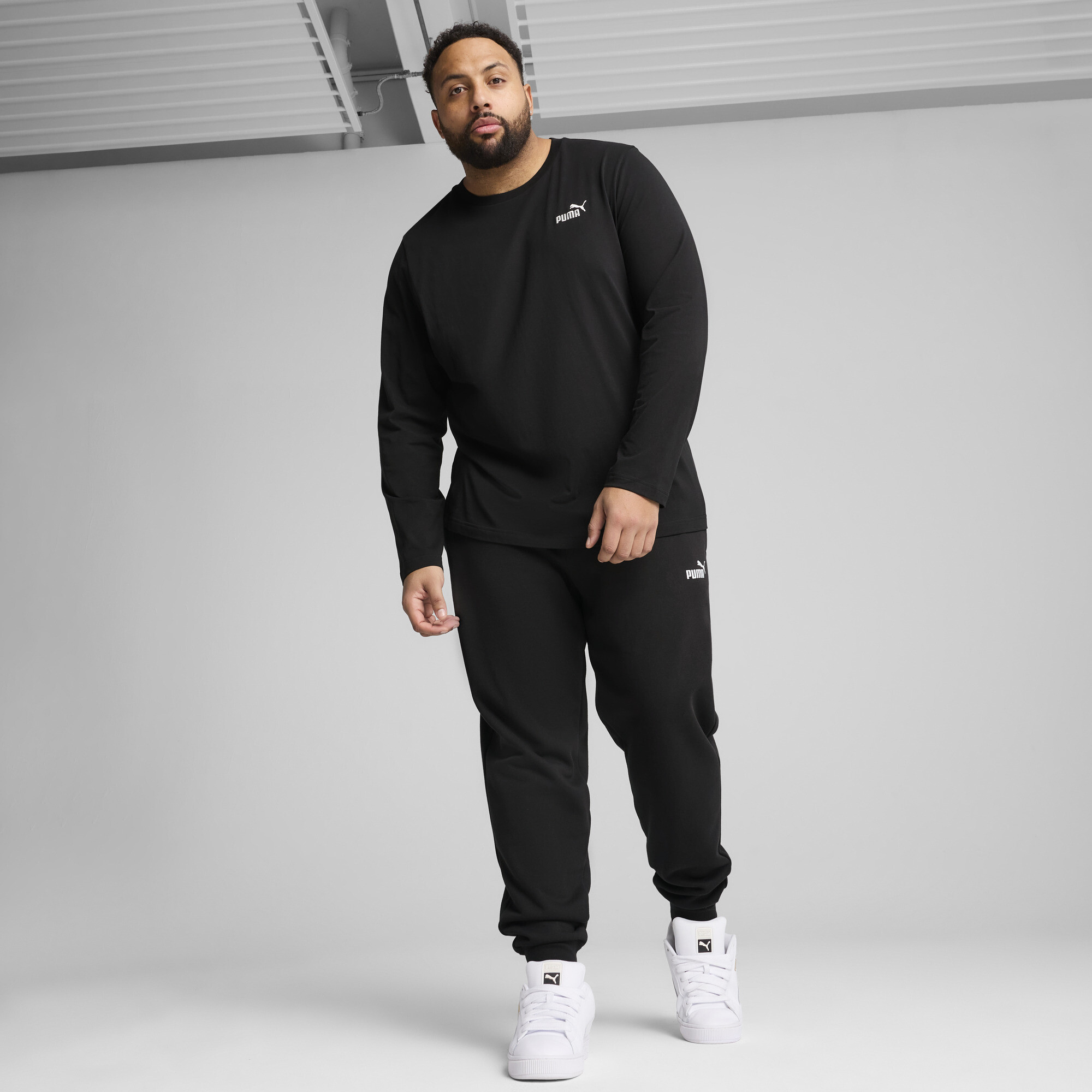 PUMA Essentials No. 1-logo T-shirt met lange mouwen voor Heren, Zwart, Maat 3XL thumbnail 6