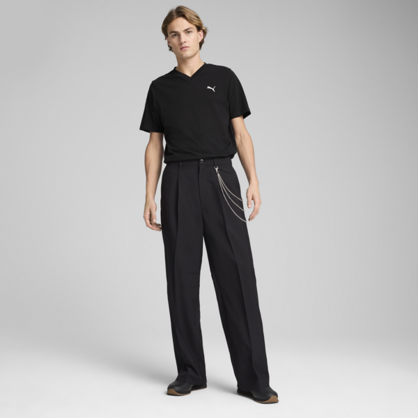 Essentials V-Neck Tee Men, PUMA Black, large-MEX