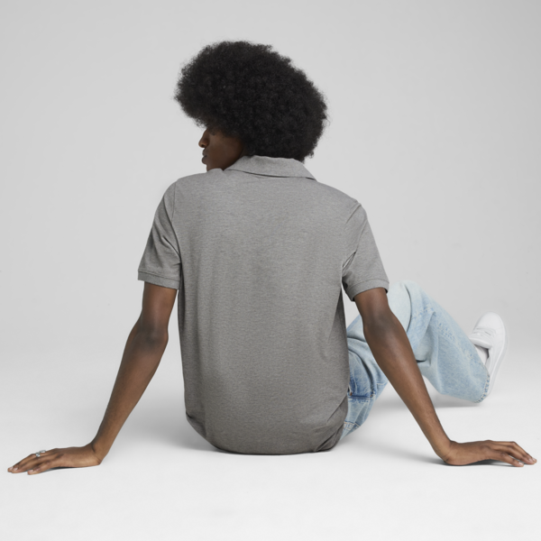 Essentials No. 1 Logo Pique Polo Men, Medium Gray Heather, large-MEX