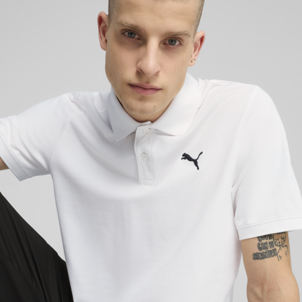 Essentials Pique Polo Men, PUMA White, large-MEX