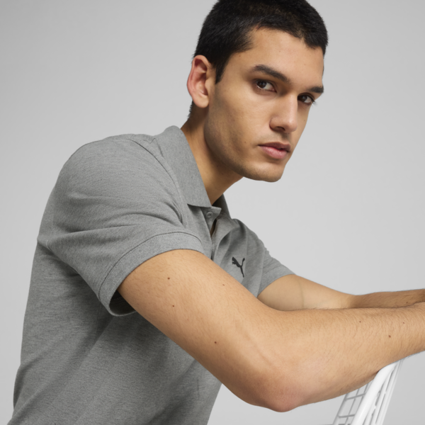 Remera polo Essentials Piqué para hombre, Medium Gray Heather, large-ARG