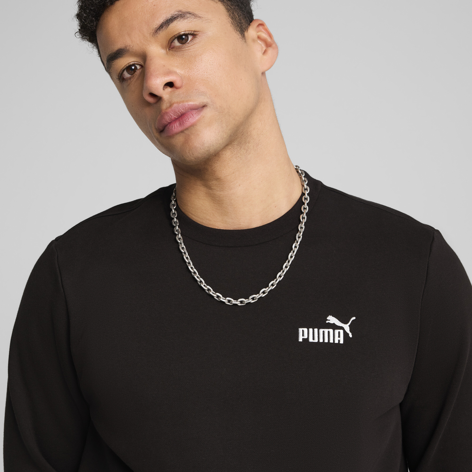PUMA ESS Small No. 1 Logo Crew FL Heren tshirt - Puma Black - Maat L