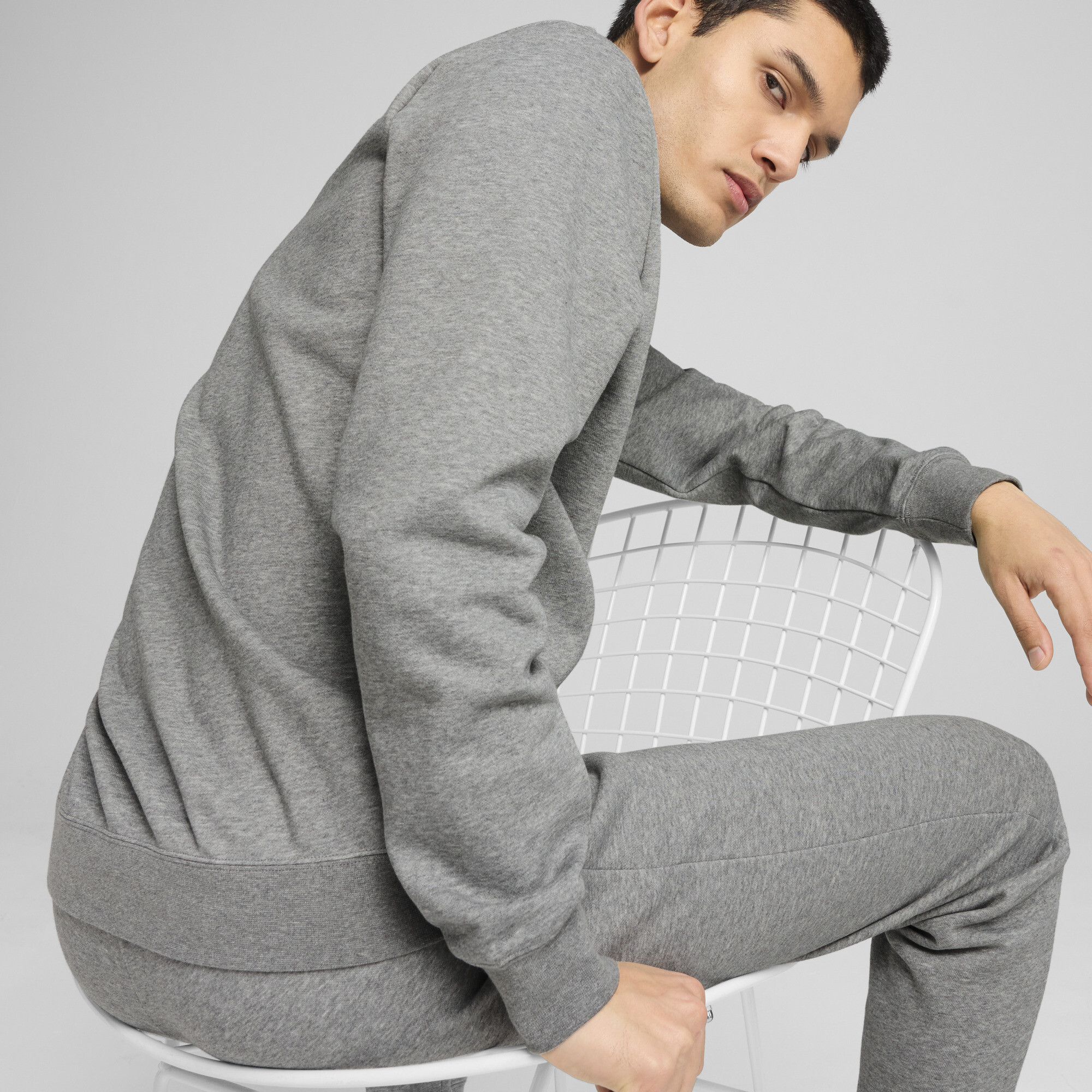 PUMA Essentials No. 1-logo top met ronde hals voor Heren, Grijs, Maat XS thumbnail 7