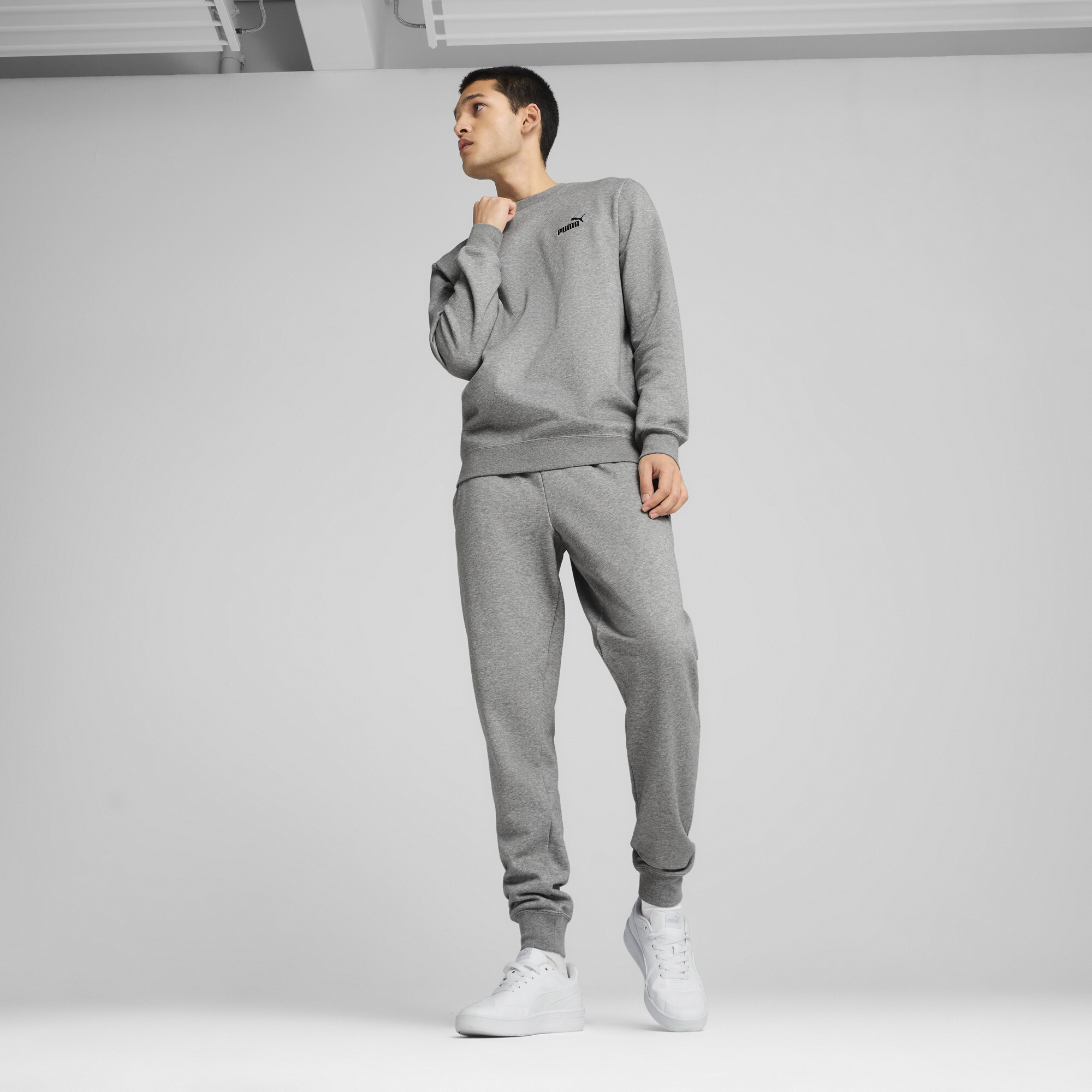 PUMA Essentials No. 1-logo top met ronde hals voor Heren, Grijs, Maat XS thumbnail 6