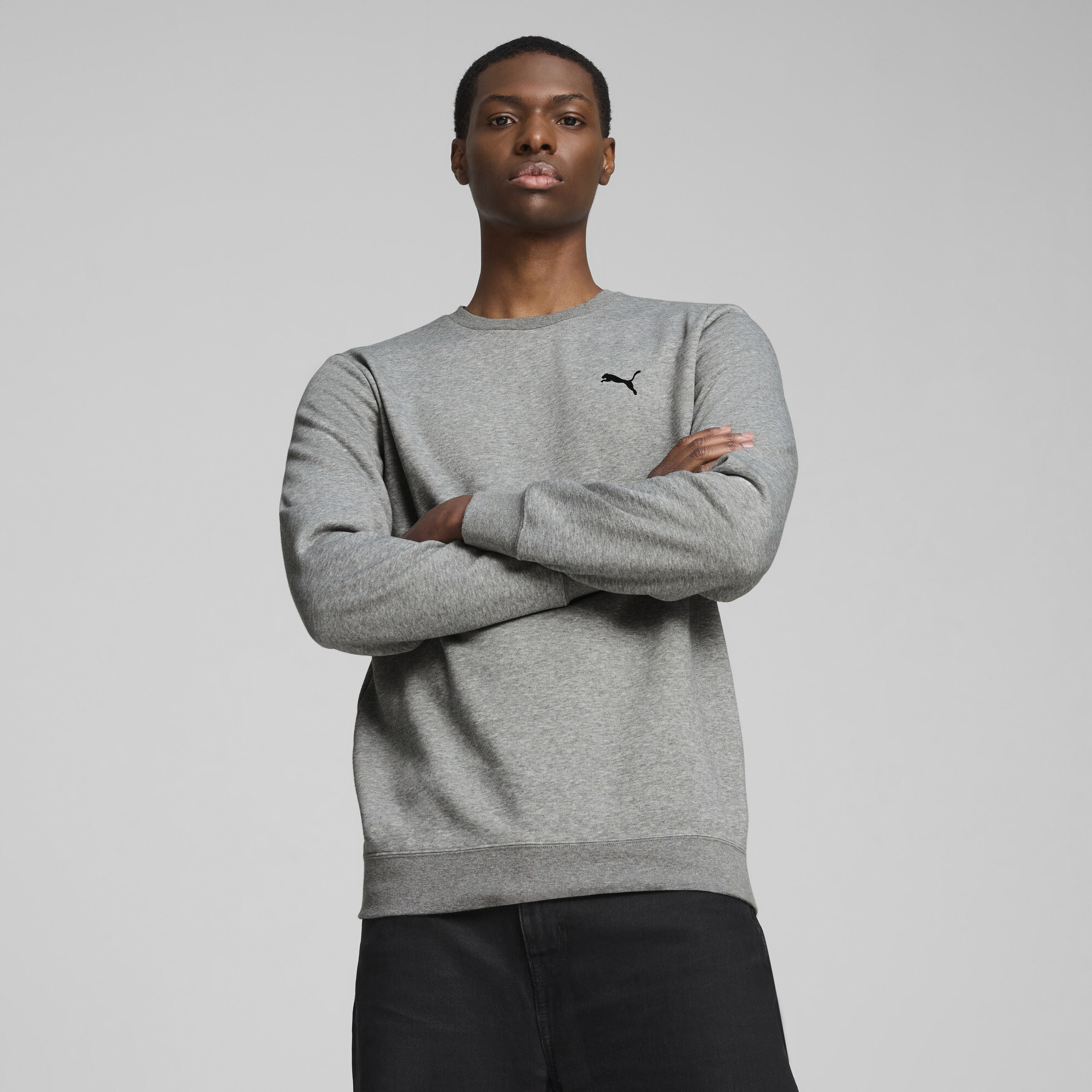 PUMA Essentials Men's Crewneck Sweatshirt in Grey, Size XL