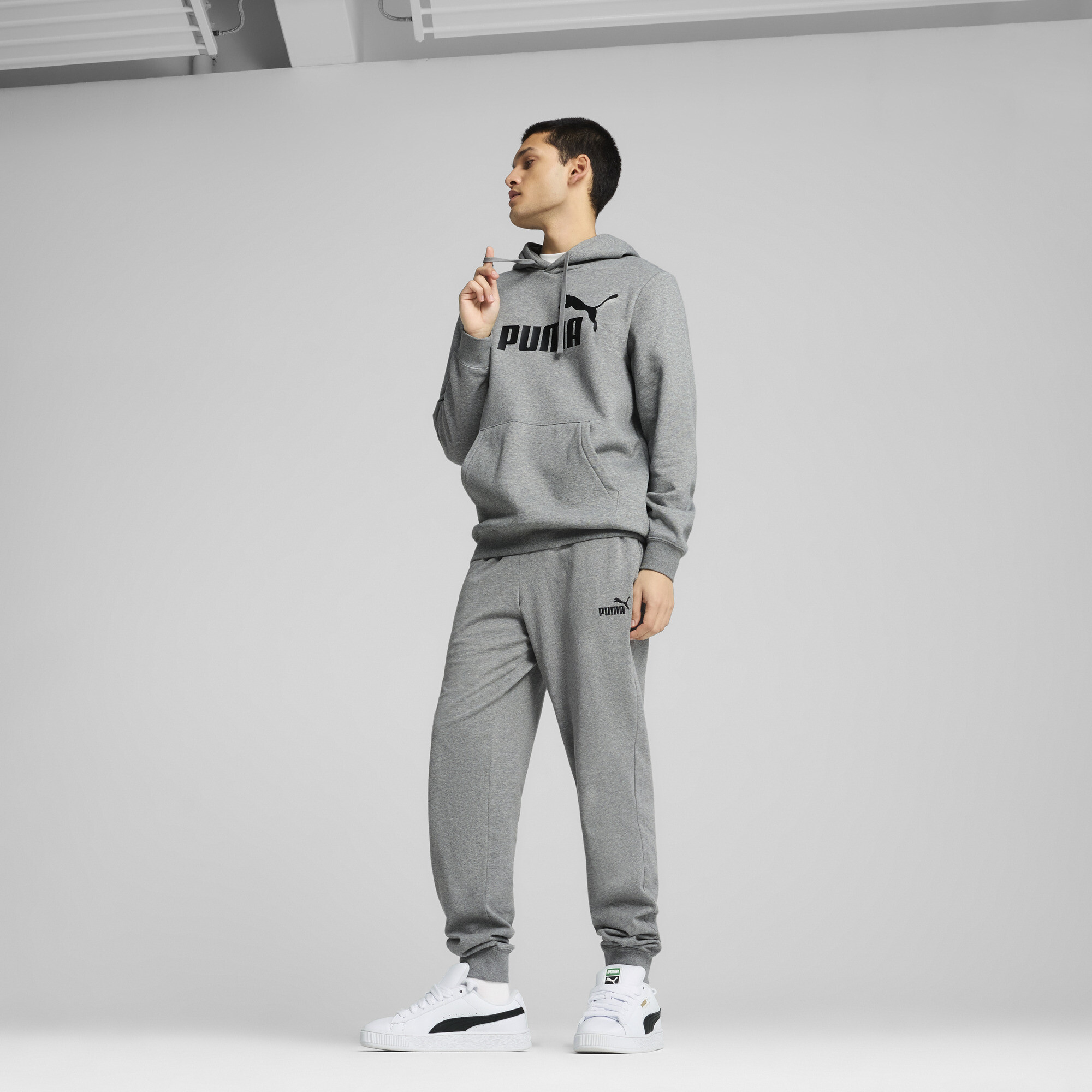PUMA Essentials No. 1-logo hoodie voor Heren, Grijs, Maat M thumbnail 6