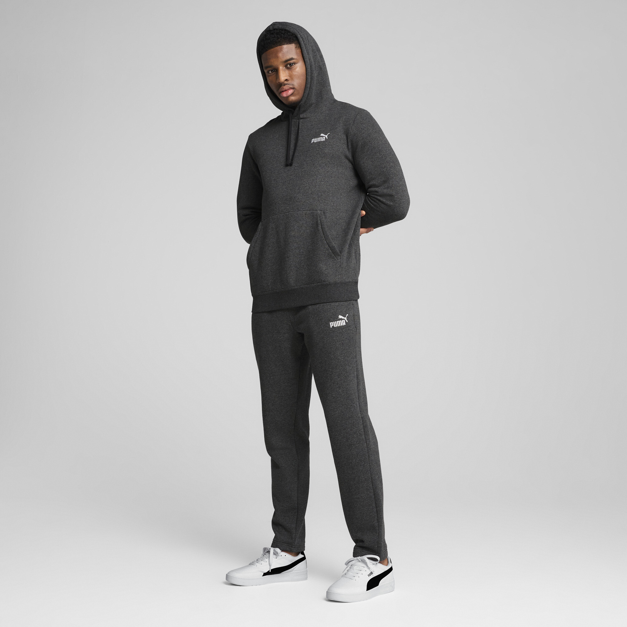 PUMA Essentials hoodie met No. 1-logo voor Heren, Grijs, Maat S thumbnail 4