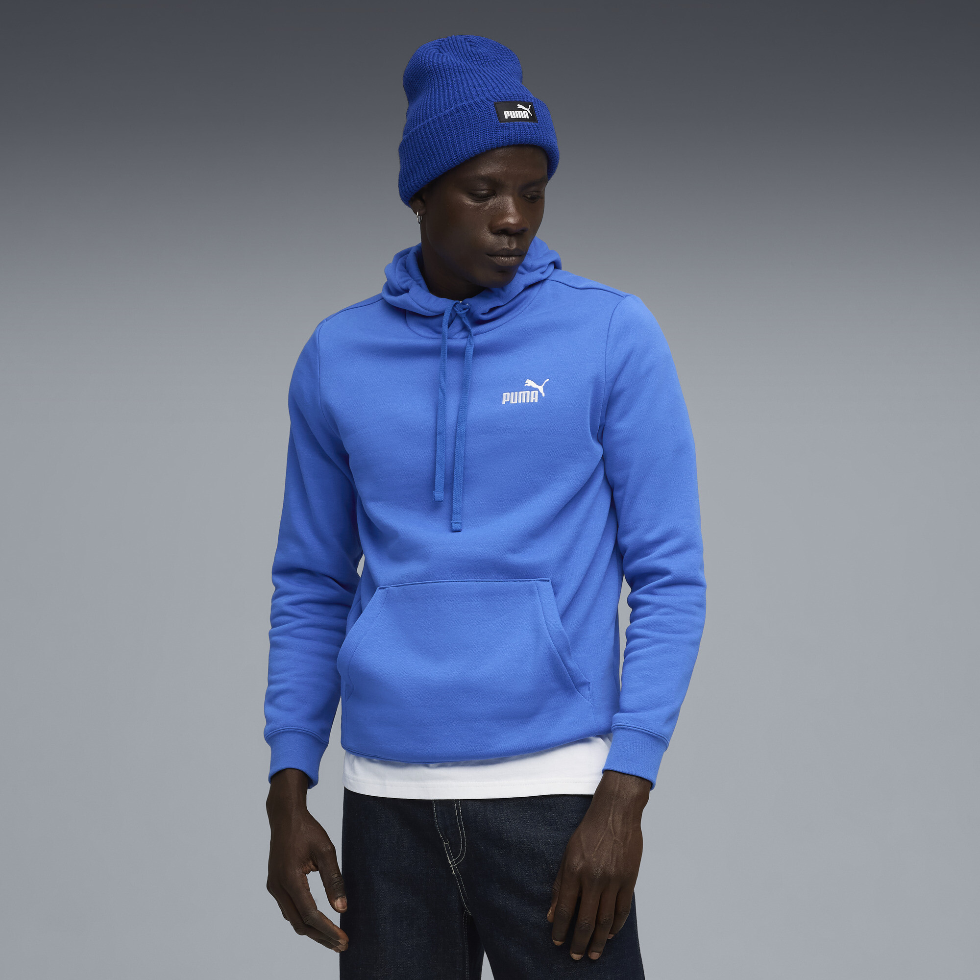 Puma Essentials Small No. 1 Logo Hoodie Men In Blue