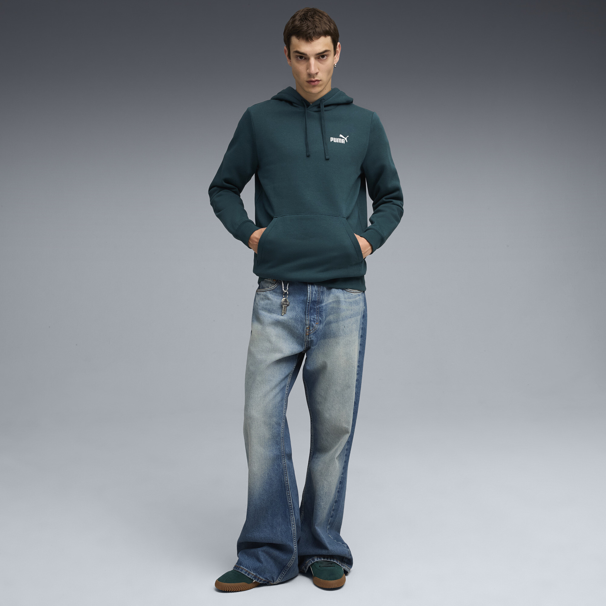 PUMA Essentials hoodie met No. 1-logo voor Heren, Groen, Maat L thumbnail 6