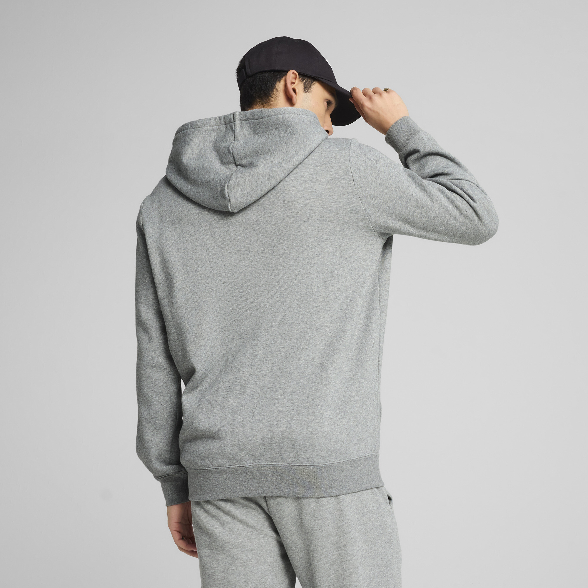 PUMA Essentials No. 1-logo hoodie met volledige rits voor Heren, Grijs, Maat XL thumbnail 5
