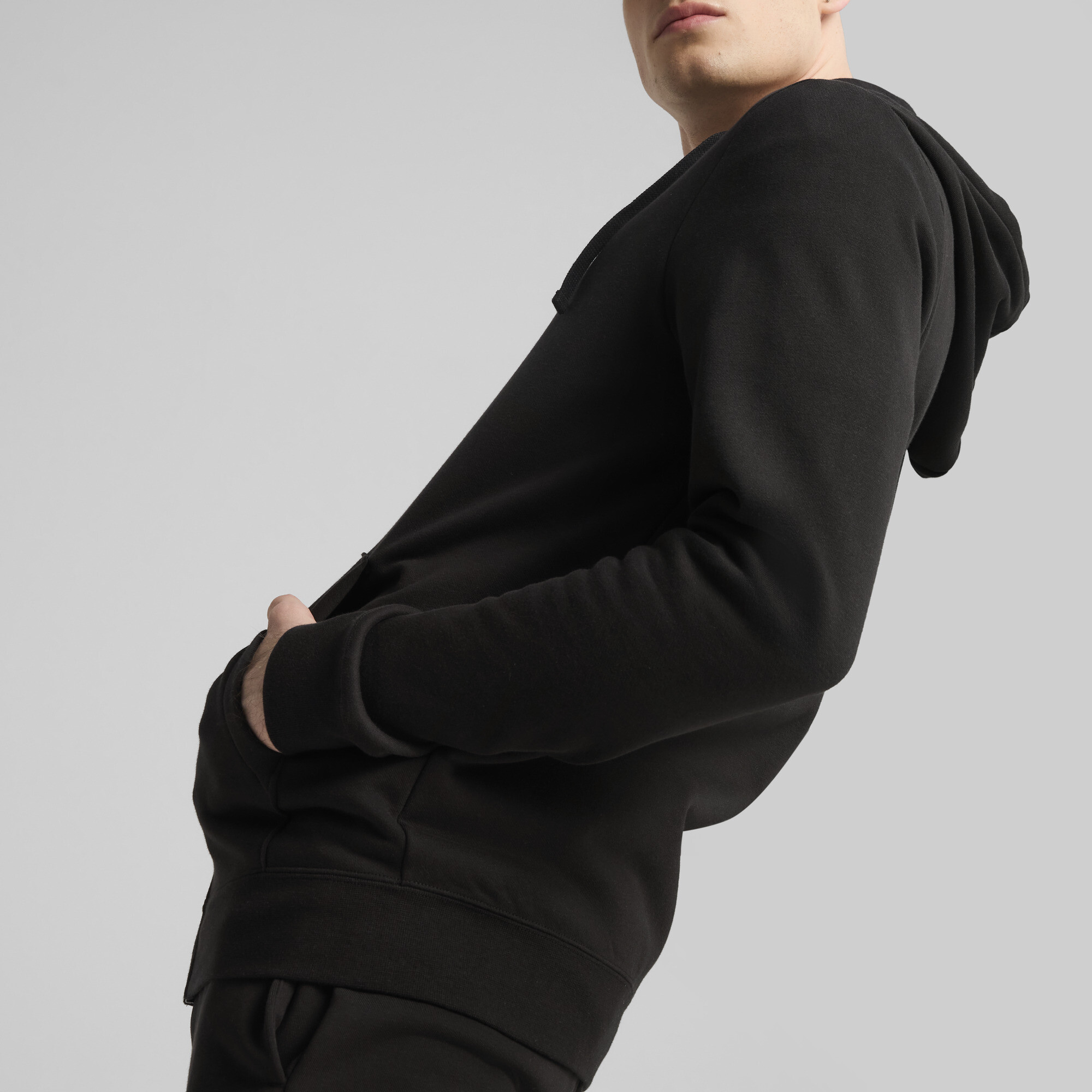 PUMA Essentials hoodie met volledige rits voor Heren, Zwart, Maat XL thumbnail 7
