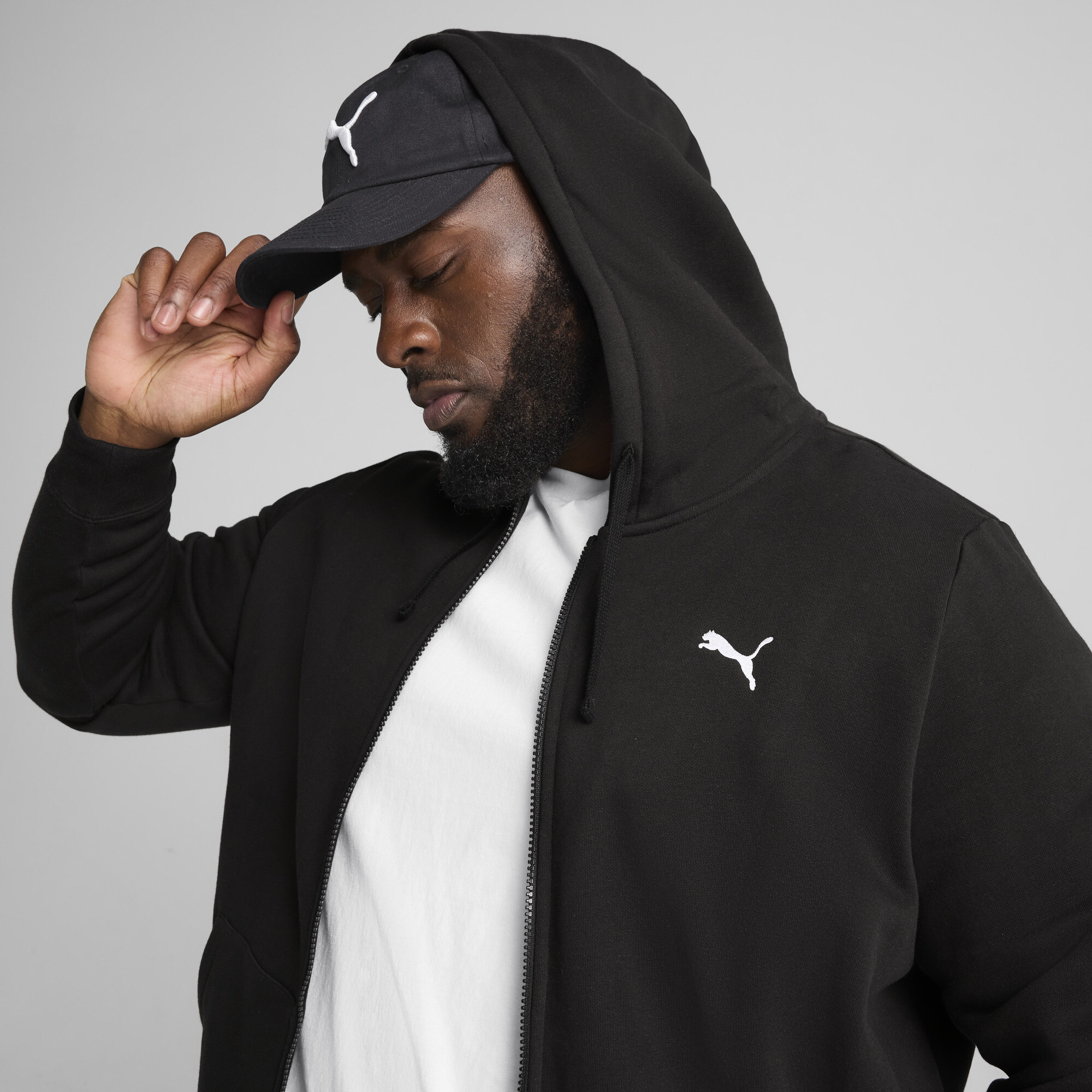 PUMA Essentials hoodie met volledige rits voor Heren, Zwart, Maat XL thumbnail 4