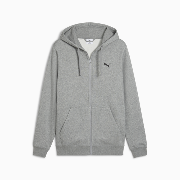Essentials Full-Zip Hoodie Men, Medium Gray Heather, large-ZAF