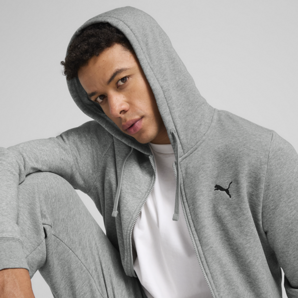 Essentials Full-Zip Hoodie Men, Medium Gray Heather, large-ZAF