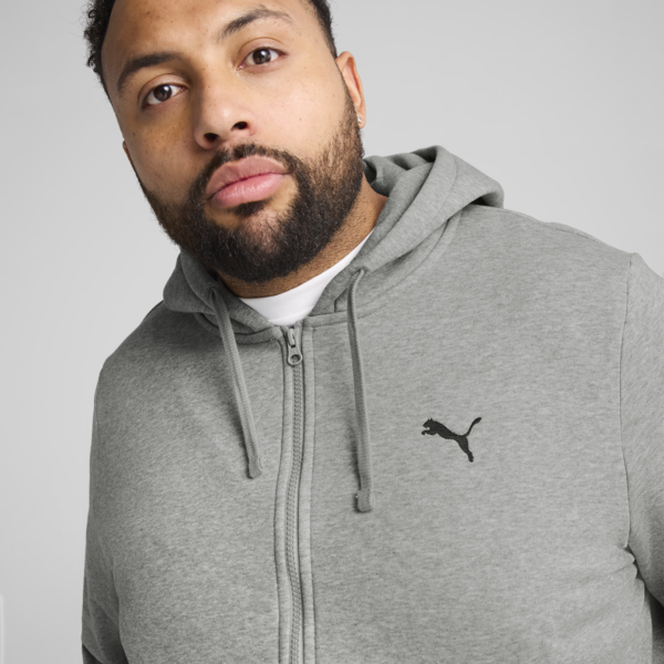 Essentials Full-Zip Hoodie Men, Medium Gray Heather, large-ZAF