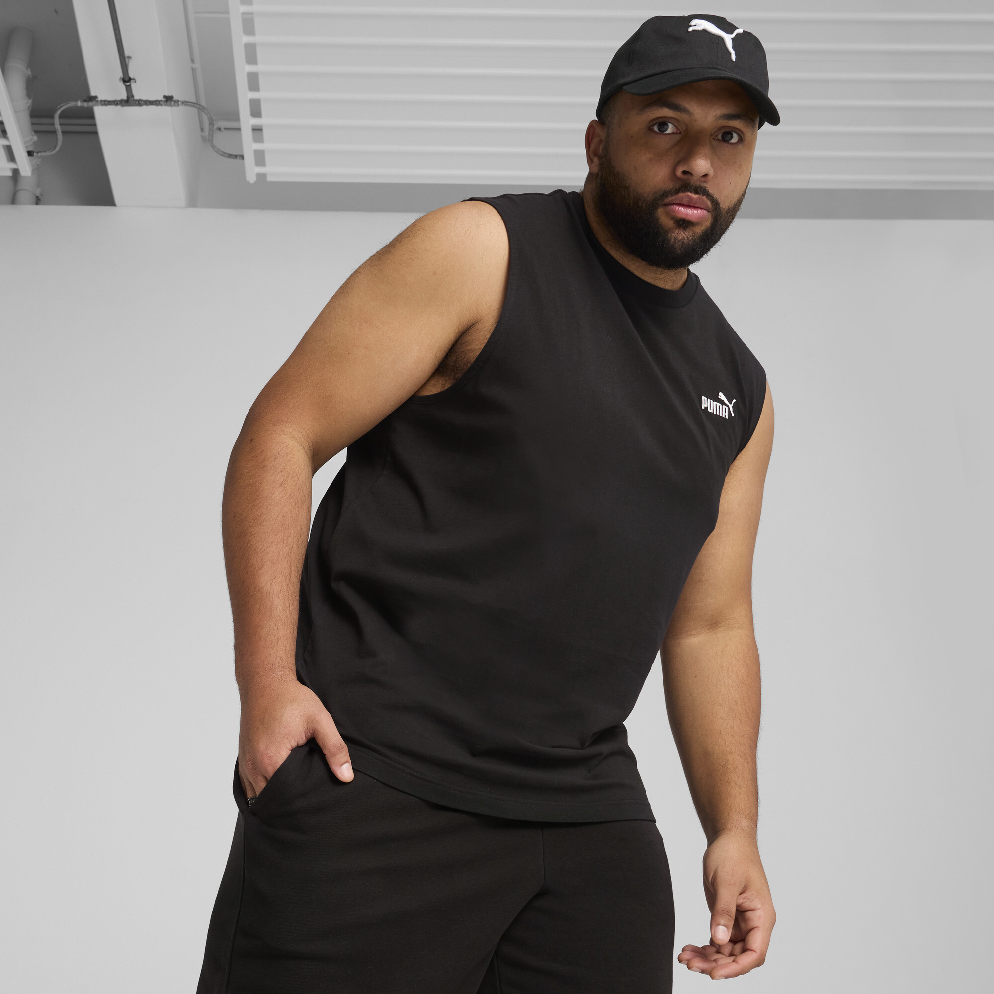 PUMA Essentials No. 1-logo short van 25,5 cm voor Heren, Zwart, Maat S thumbnail 4