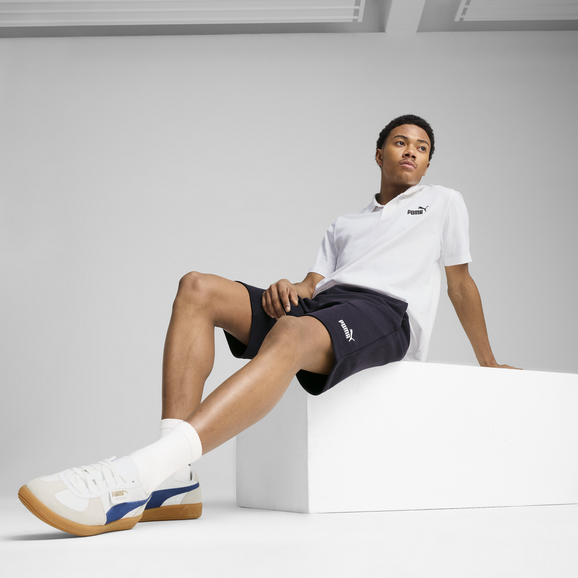 PUMA Essentials No. 1-logo short van 25,5 cm voor Heren, Blauw, Maat XS thumbnail 4