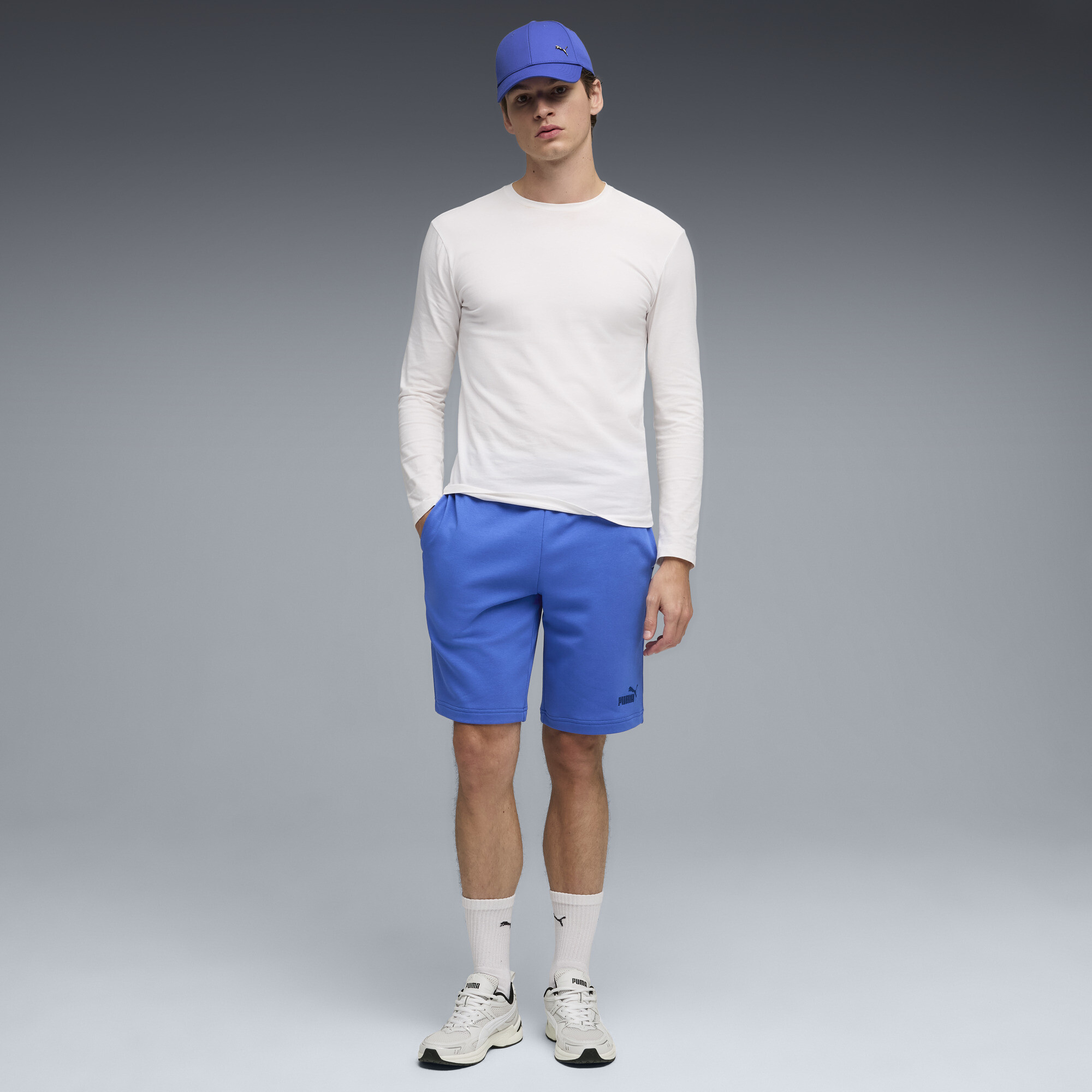 PUMA Essentials No. 1-logo short van 25,5 cm voor Heren, Blauw, Maat XXL thumbnail 4