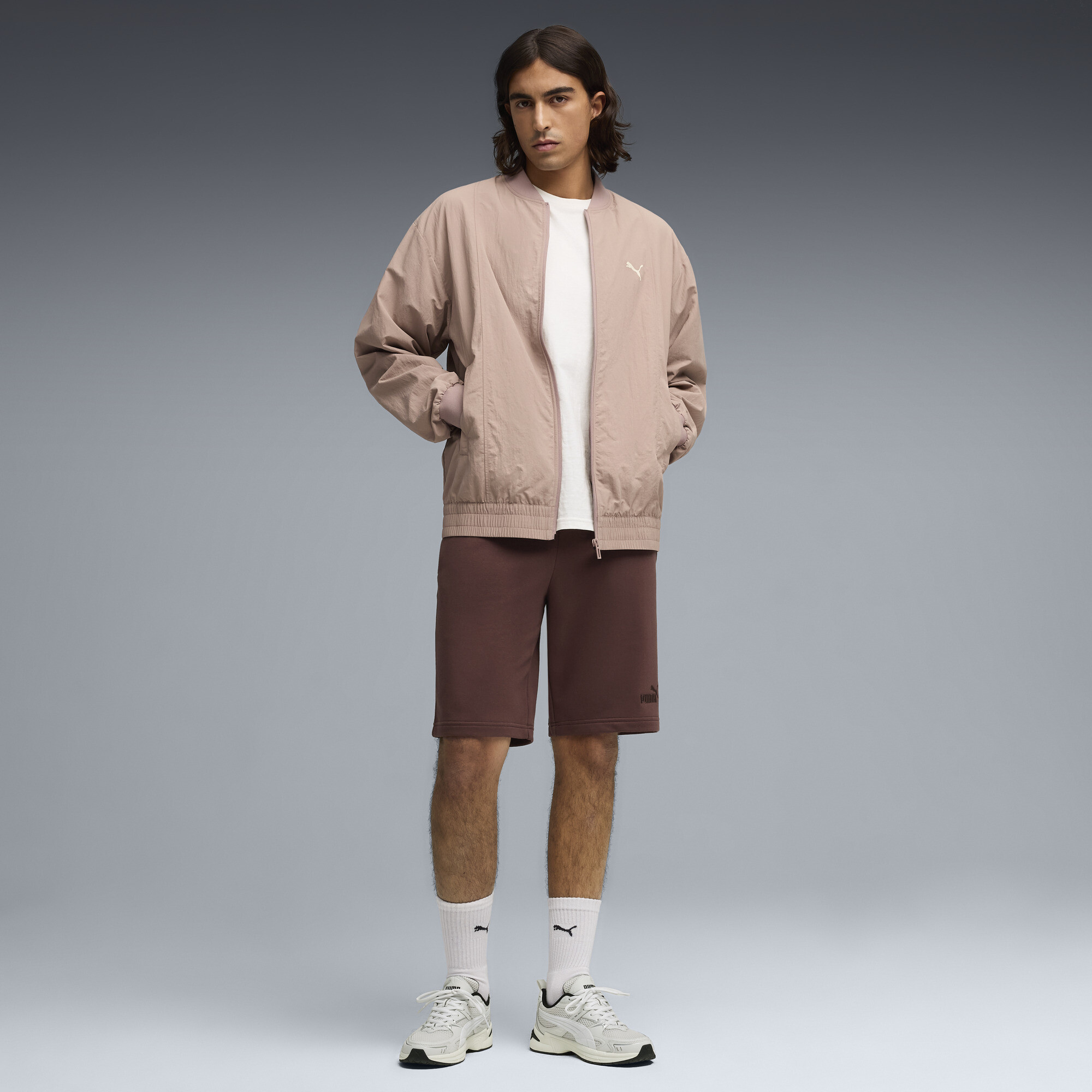 PUMA Essentials No. 1-logo short van 25,5 cm voor Heren, Bruin, Maat M thumbnail 4