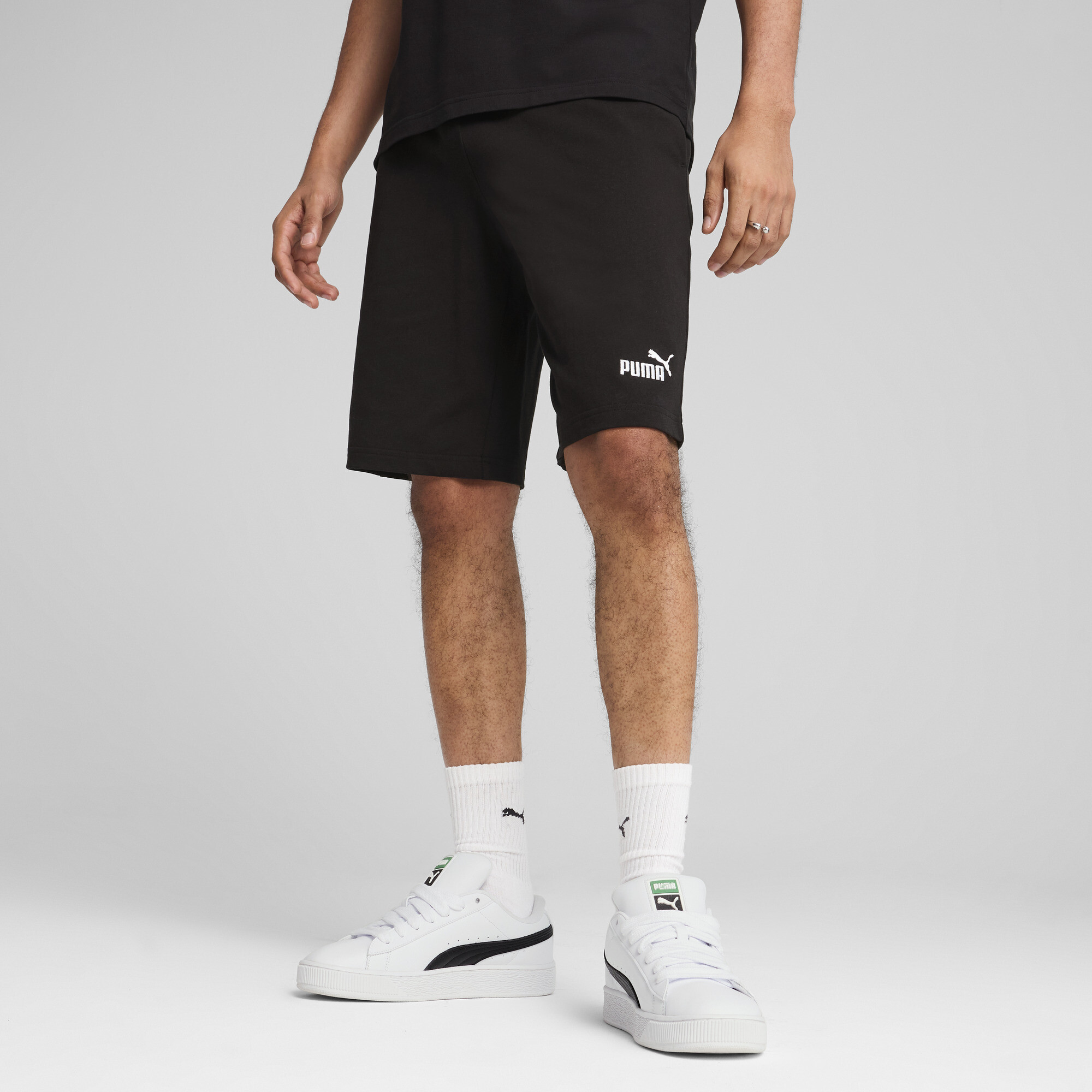 PUMA Essentials No. 1-logo jersey short van 25,5 cm voor Heren, Zwart, Maat XS thumbnail 6