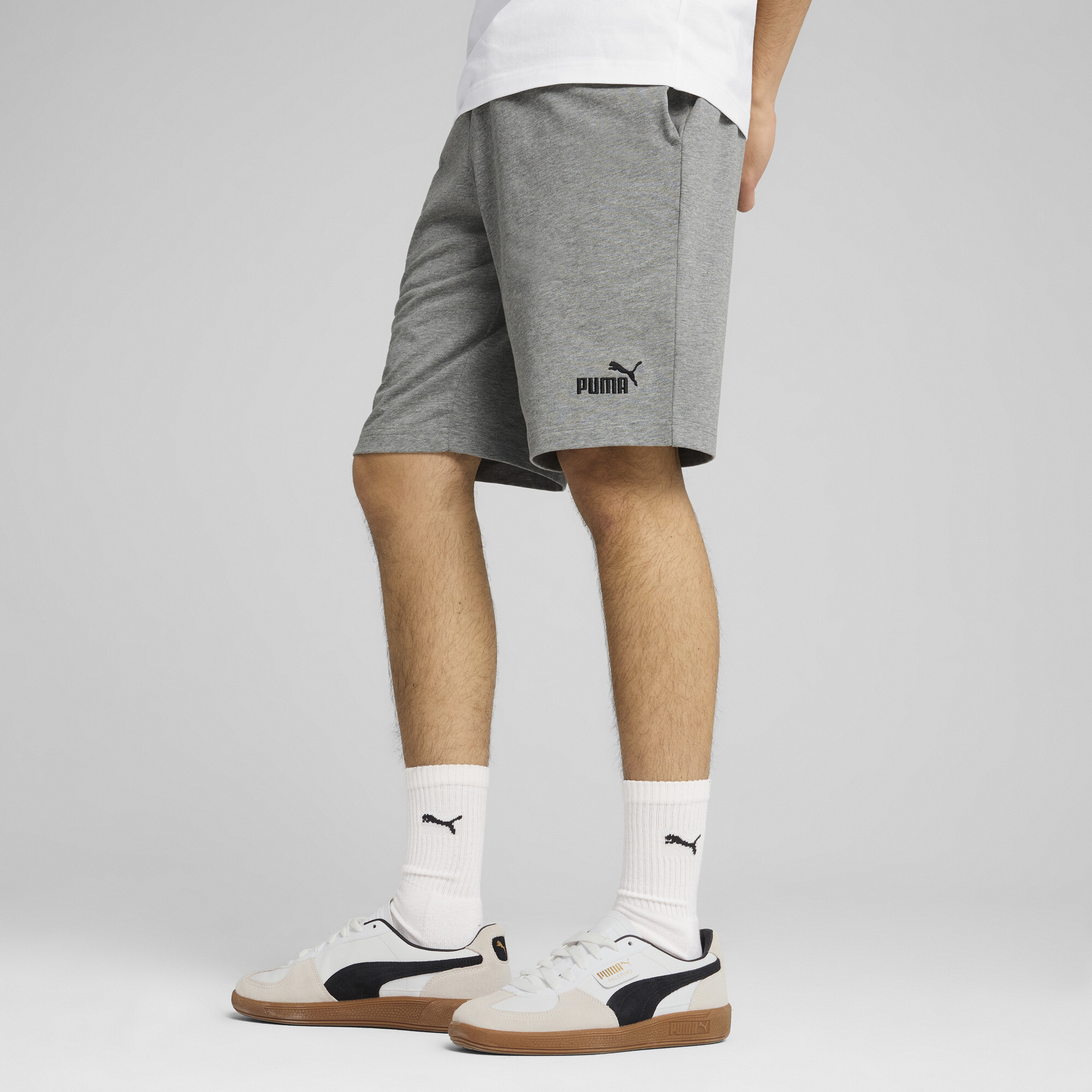 PUMA Essentials No. 1-logo jersey short van 25,5 cm voor Heren, Grijs, Maat XXL thumbnail 6