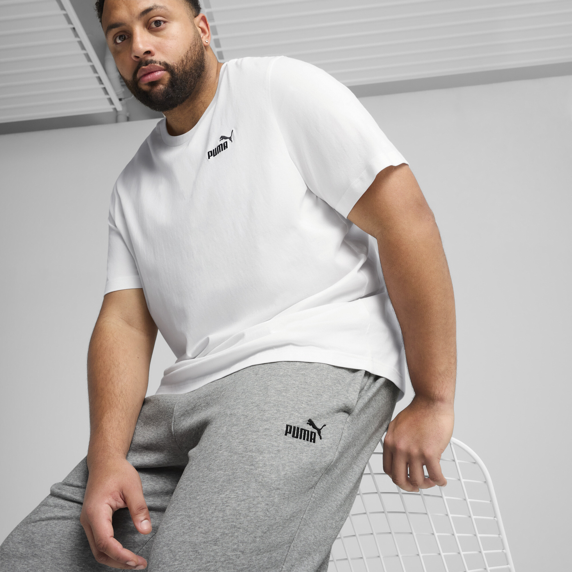 PUMA Essentials No. 1-logo sweatpant voor Heren, Grijs, Maat 4XL thumbnail 4
