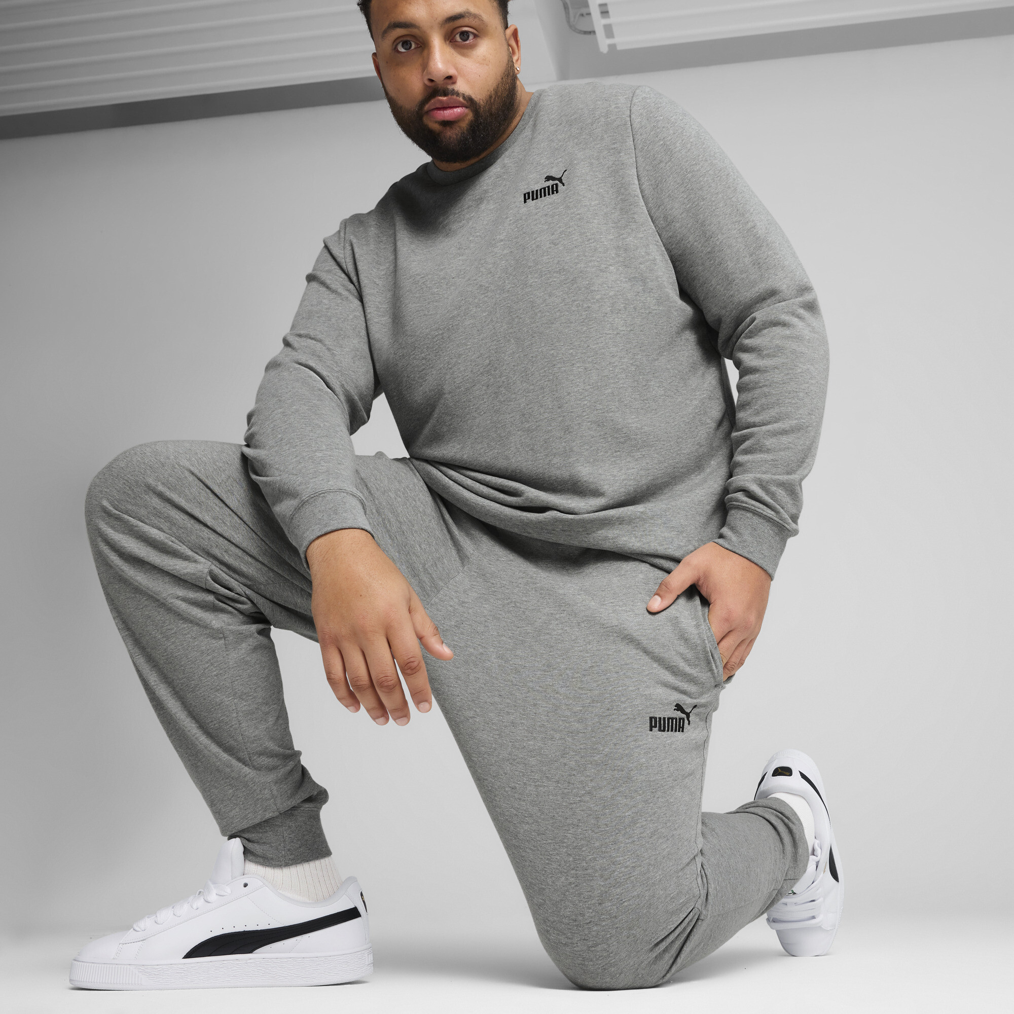 PUMA Essentials No. 1-logo jersey broek voor Heren, Grijs, Maat XXL thumbnail 4