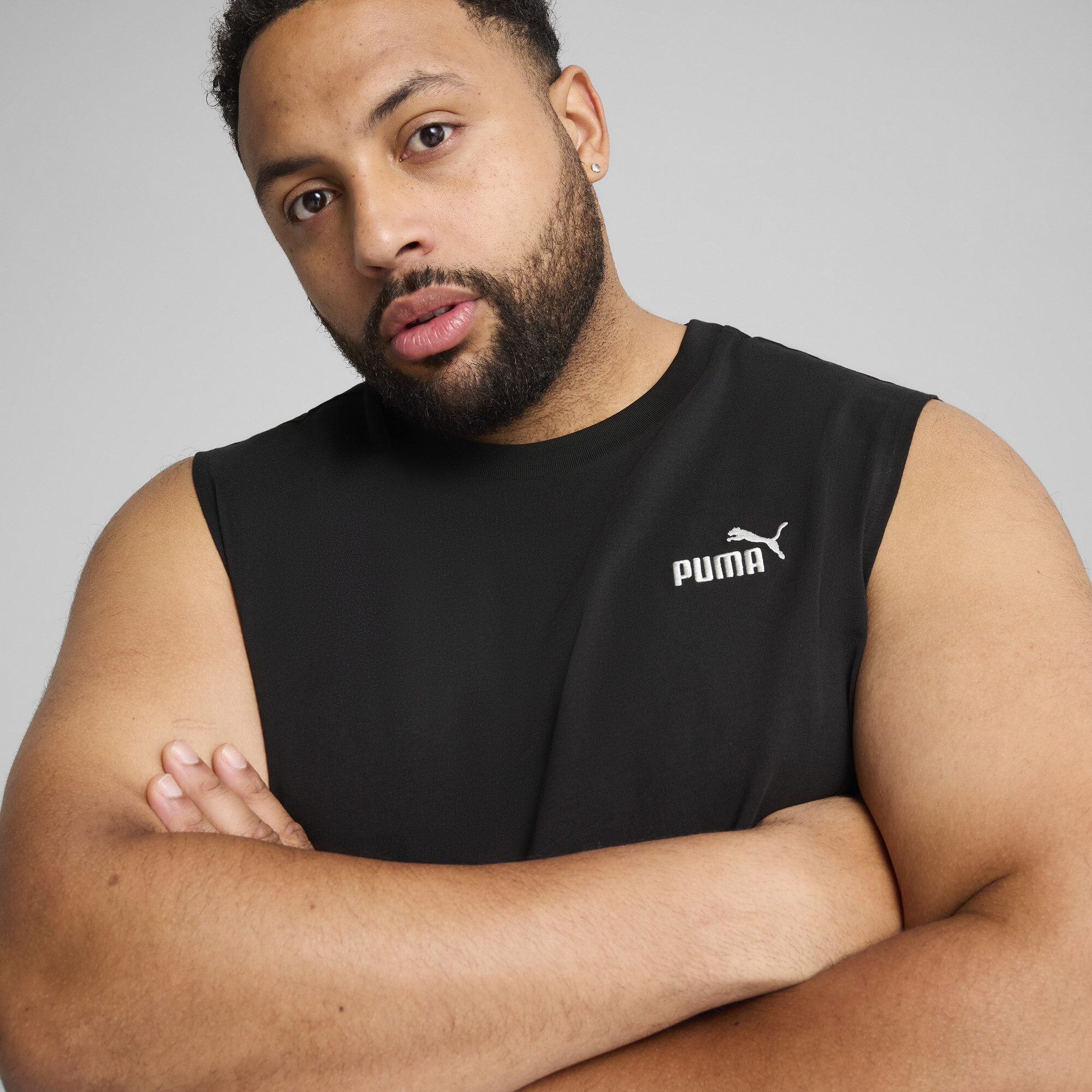 PUMA Essentials No. 1-logo mouwloos T-shirt voor Heren, Zwart, Maat 4XL thumbnail 7