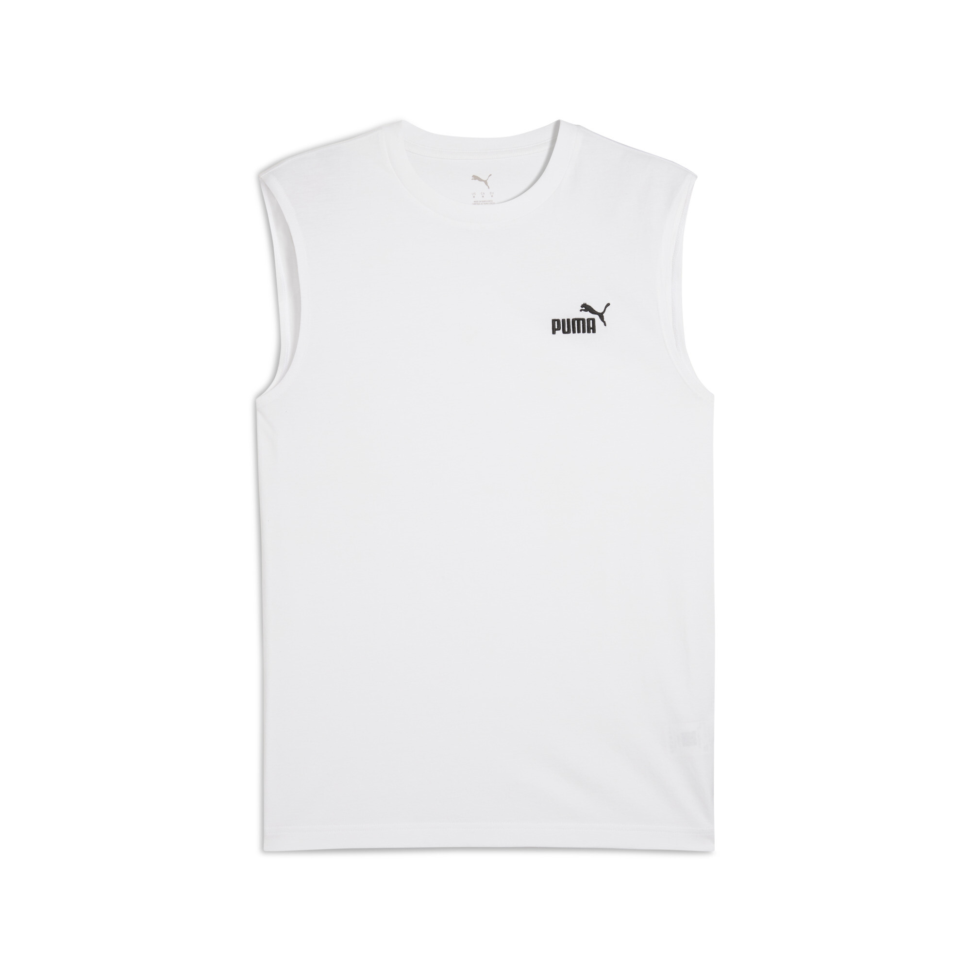 PUMA Essentials No. 1-logo mouwloos T-shirt voor Heren, Wit, Maat S thumbnail 3
