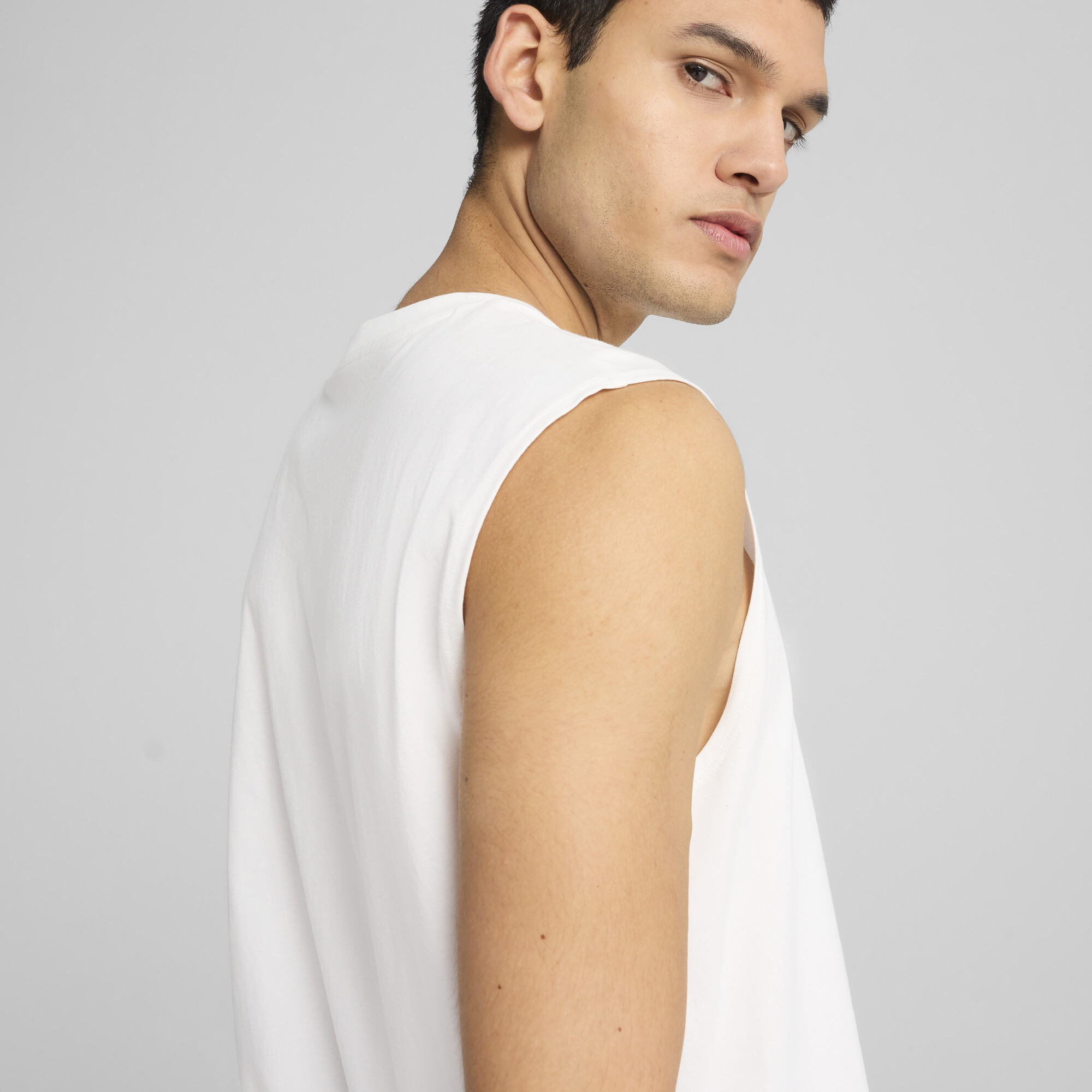 PUMA Essentials No. 1-logo mouwloos T-shirt voor Heren, Wit, Maat S thumbnail 7