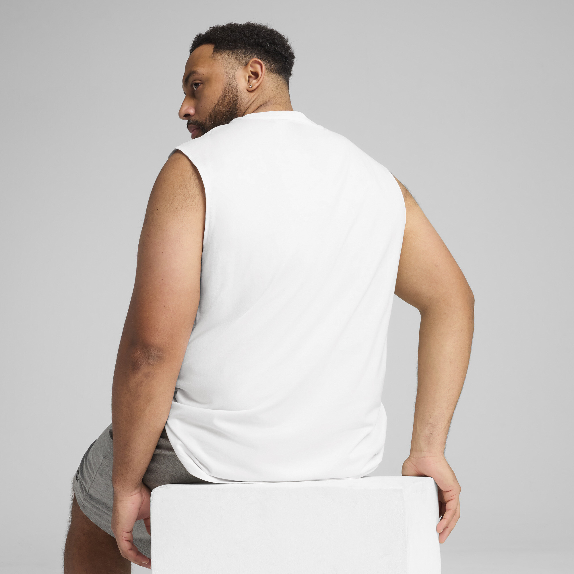 PUMA Essentials No. 1-logo mouwloos T-shirt voor Heren, Wit, Maat S thumbnail 5