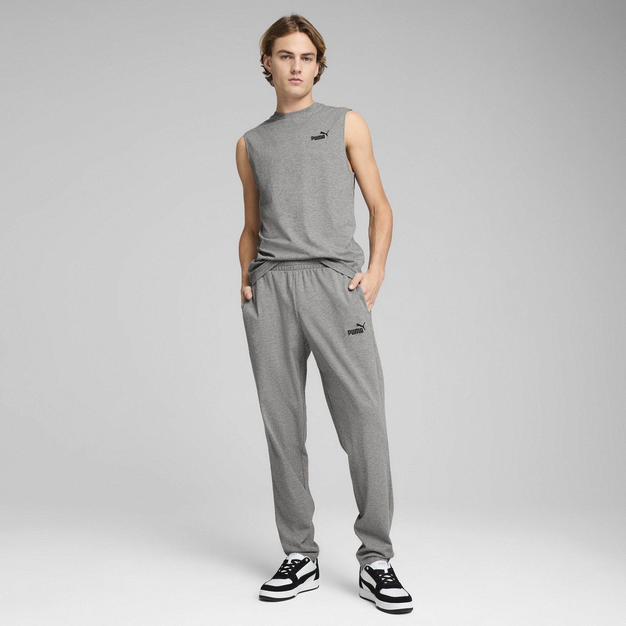 PUMA Essentials No. 1-logo mouwloos T-shirt voor Heren, Grijs, Maat XXL thumbnail 4