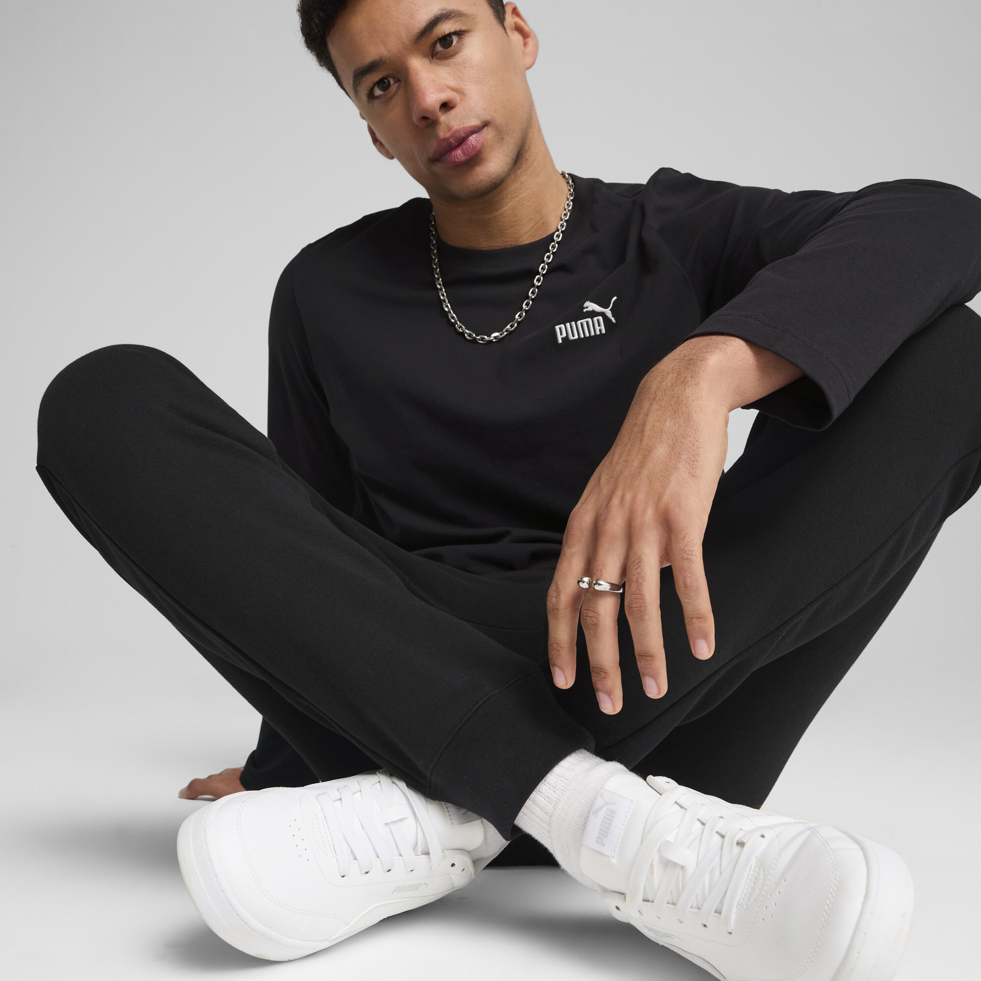 PUMA Essentials No. 1 Logo Slim joggingbroek voor Heren, Zwart, Maat M thumbnail 7