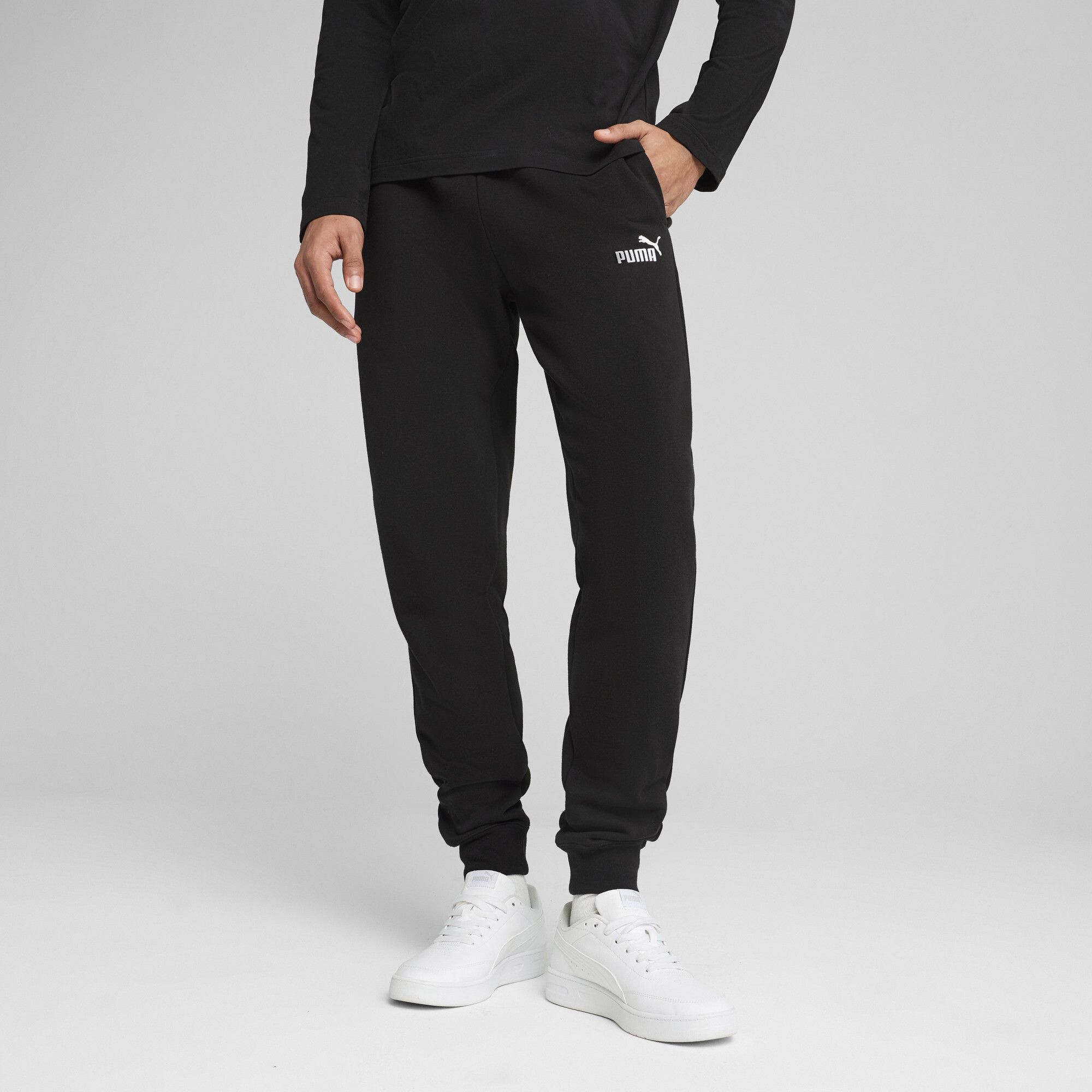 PUMA Essentials No. 1 Logo Slim joggingbroek voor Heren, Zwart, Maat M thumbnail 6