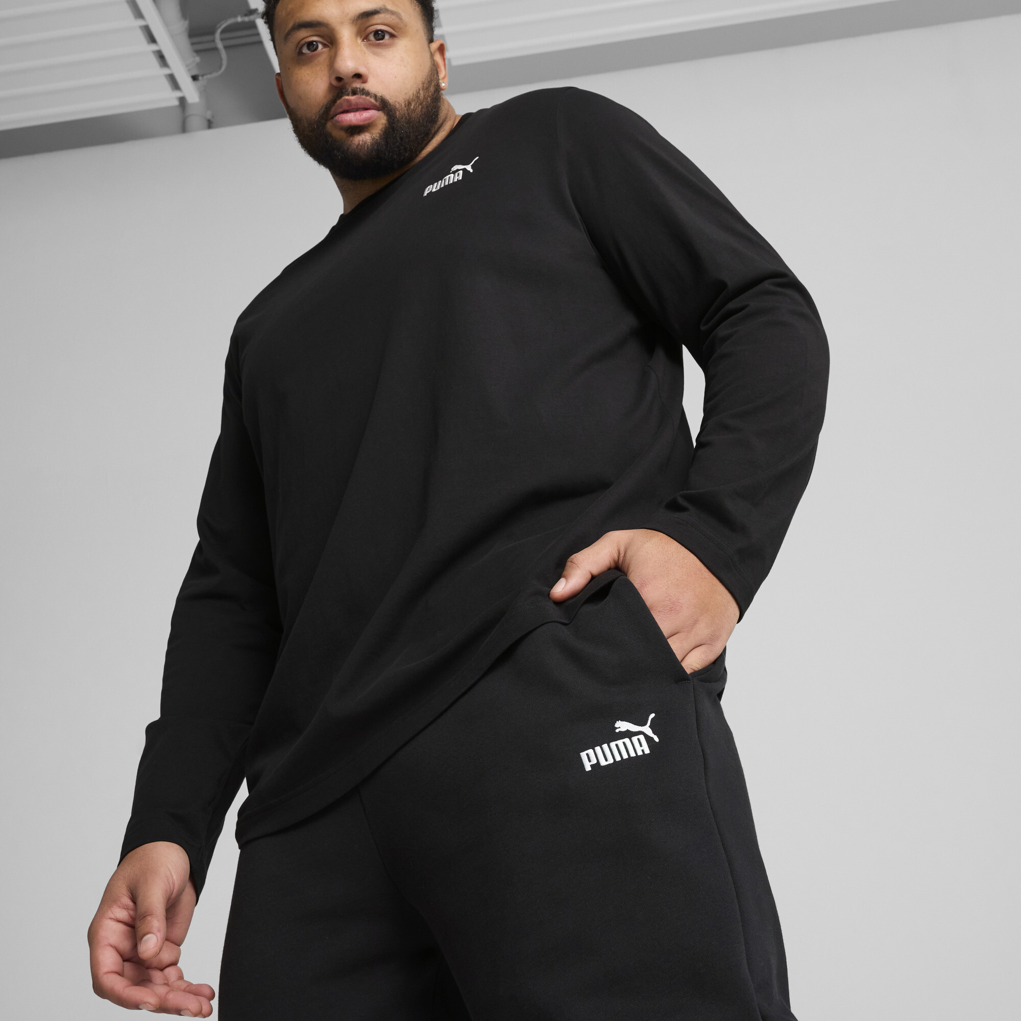 PUMA Essentials No. 1 Logo Slim joggingbroek voor Heren, Zwart, Maat M thumbnail 4