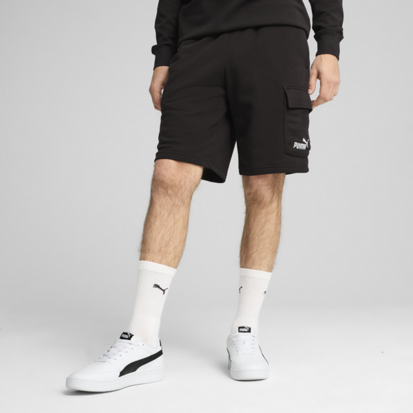 Essentials No. 1 Logo Cargo 10" Shorts Men, PUMA Black, large-ZAF