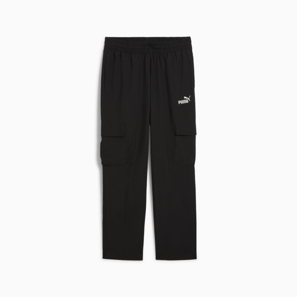Essentials No. 1 Logo Woven Cargo Pants Men, PUMA Black, large-MEX