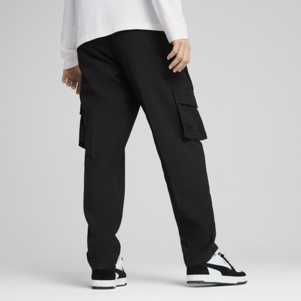 Essentials No. 1 Logo Woven Cargo Pants Men, PUMA Black, large-MEX